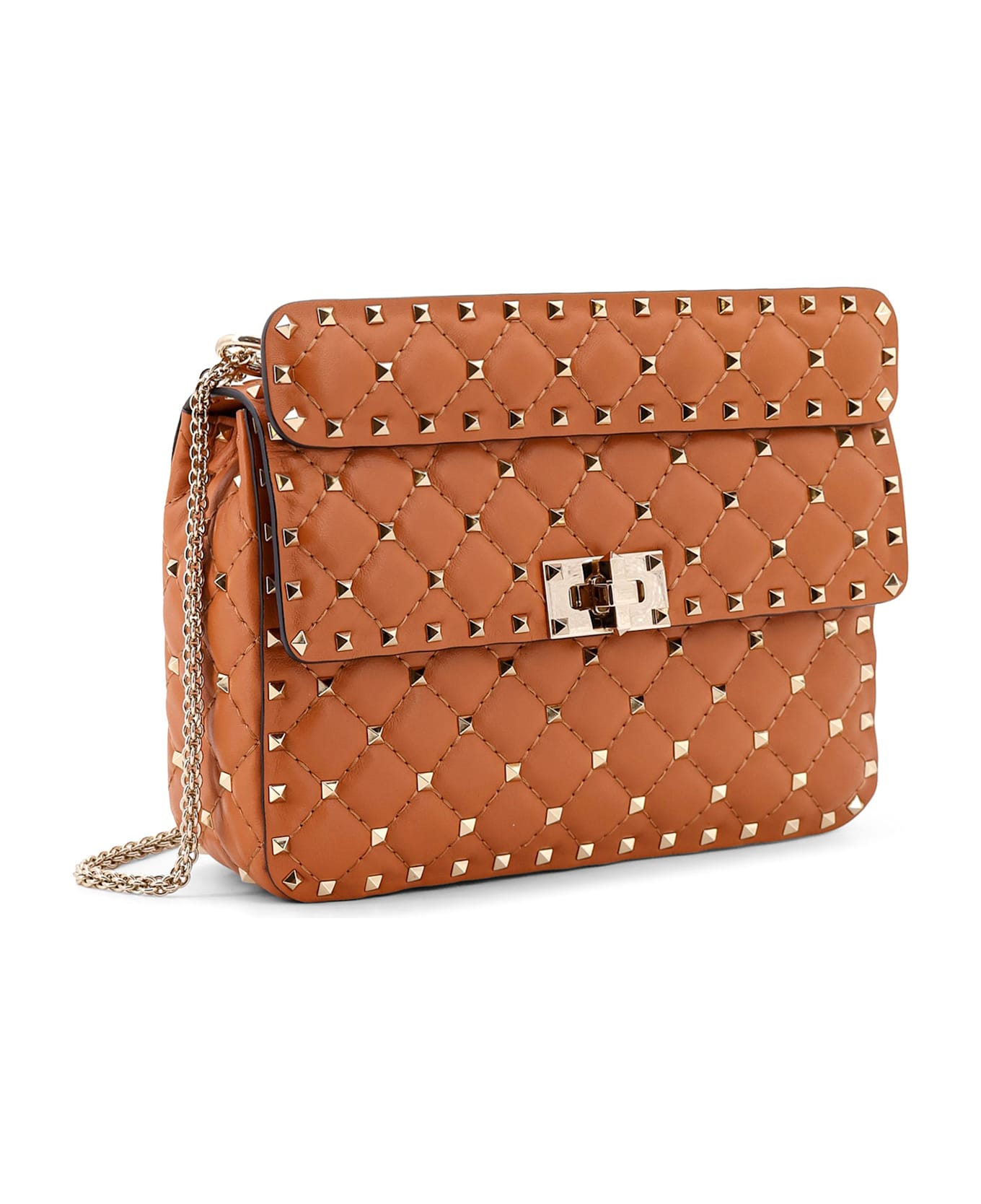 Valentino Garavani Rockstud Spike Shoulder Bag - Brown