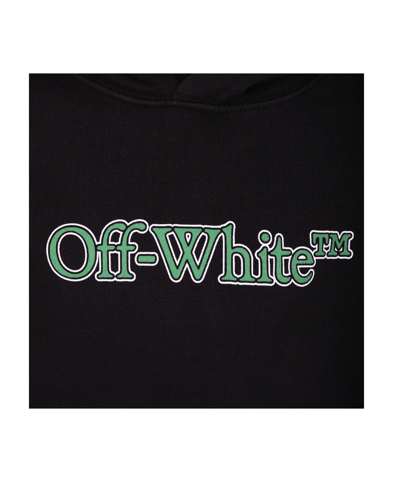 Off-White Black Hooded Sweatshirt For Boy With Logo - Black Green