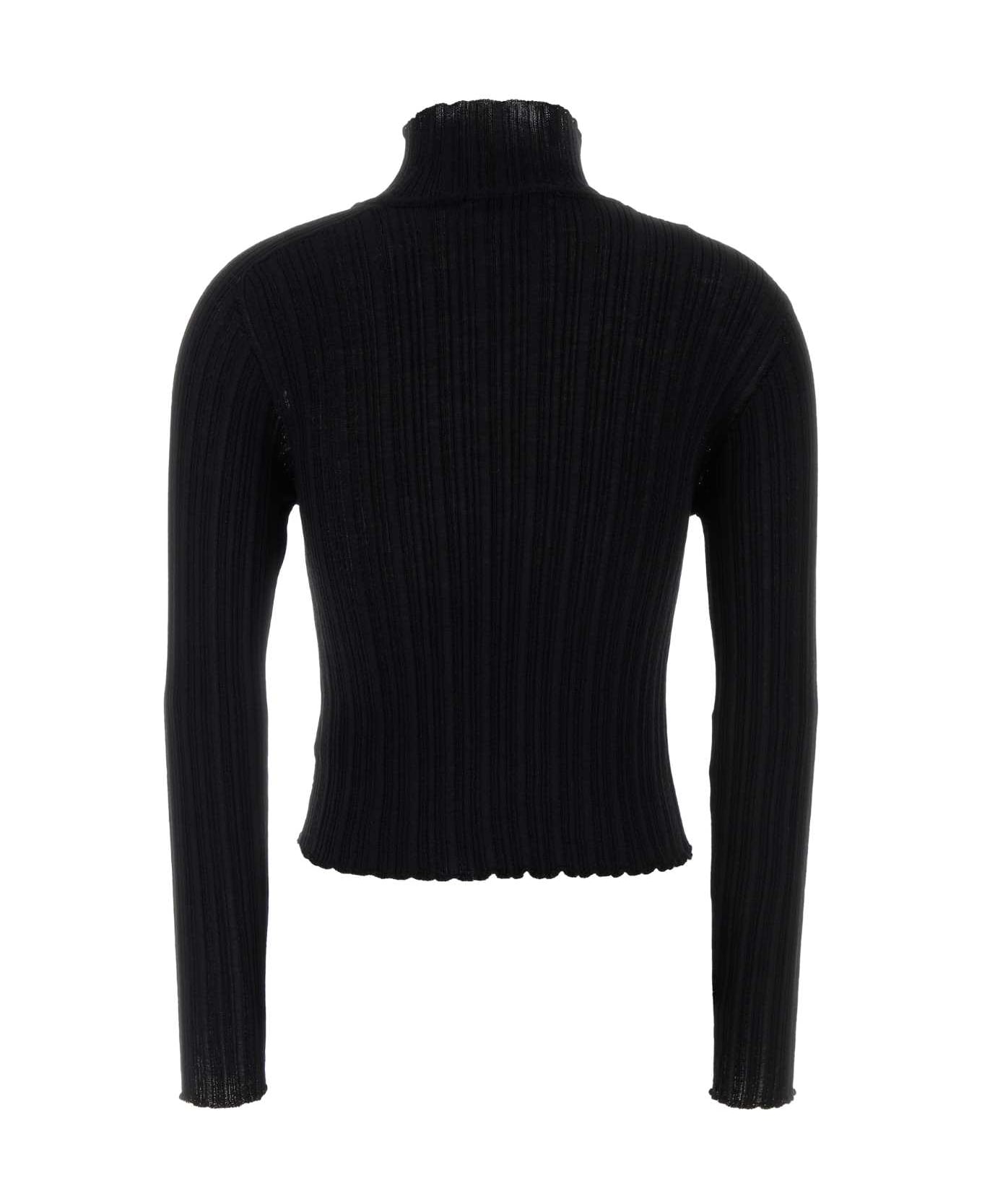 Giuseppe di Morabito Black Wool Blend Top - BLACK