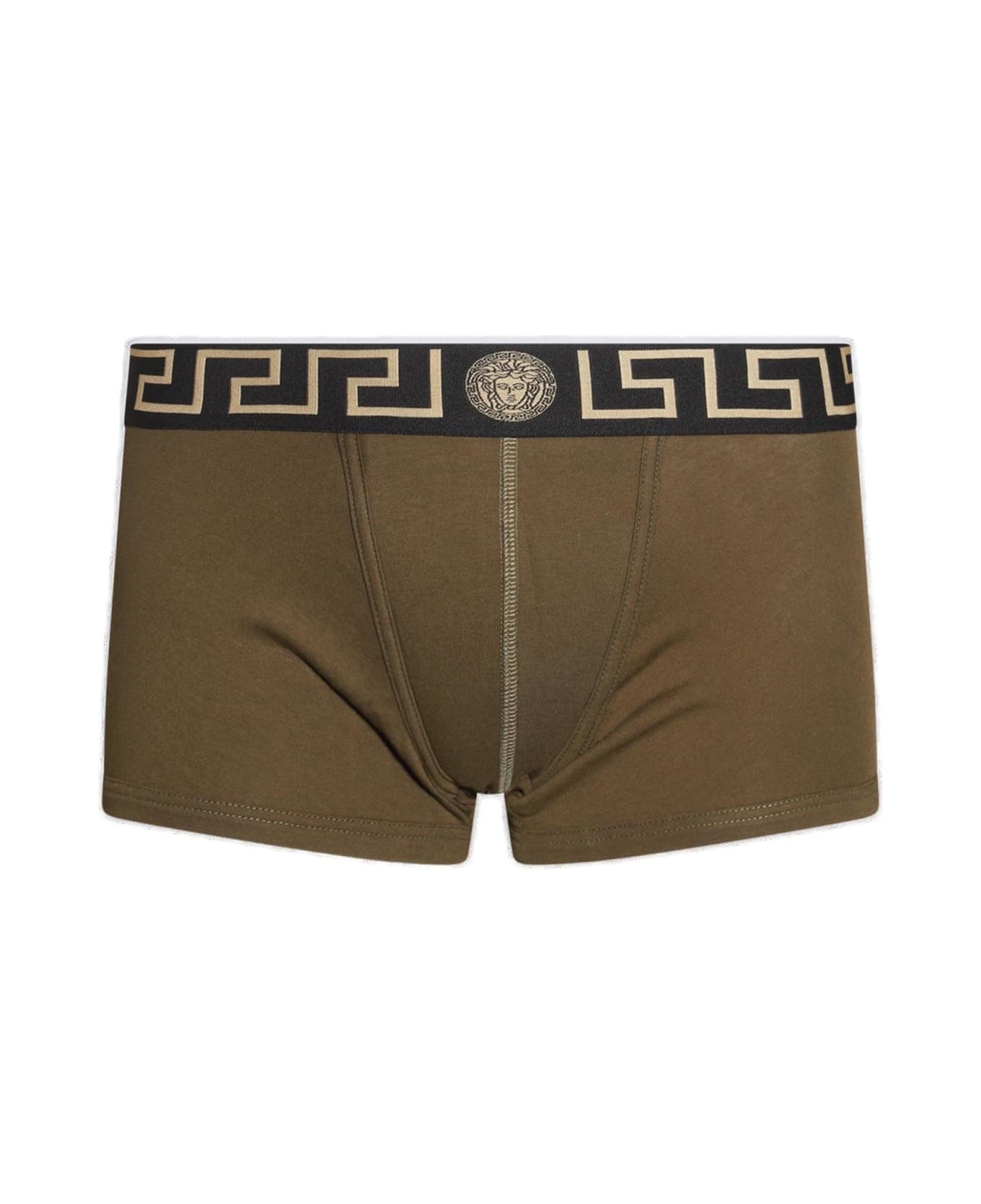 Versace Greca Border Stretched Boxer Briefs - GREEN