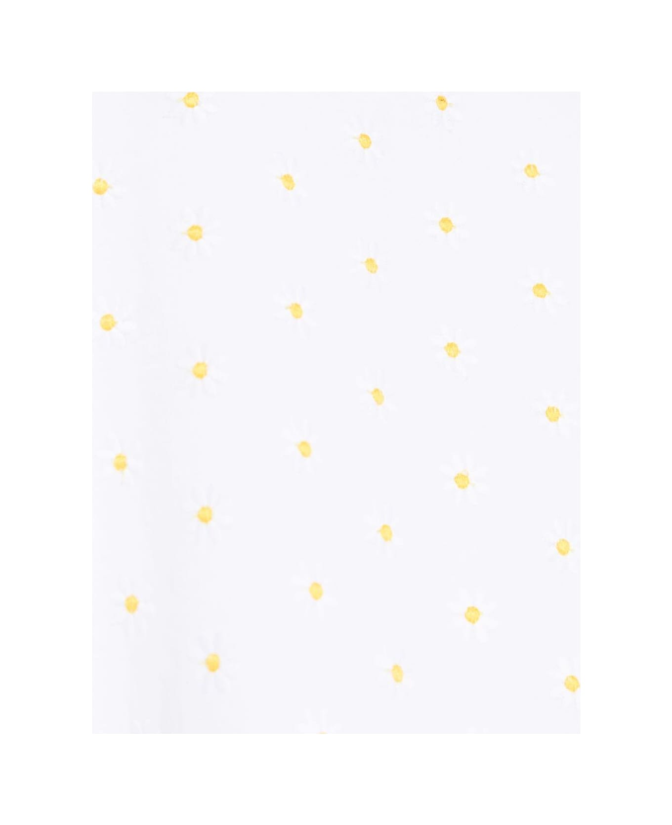 Il Gufo White Sleeveless Blouse With All-over Floral Print In Cotton Girl - White