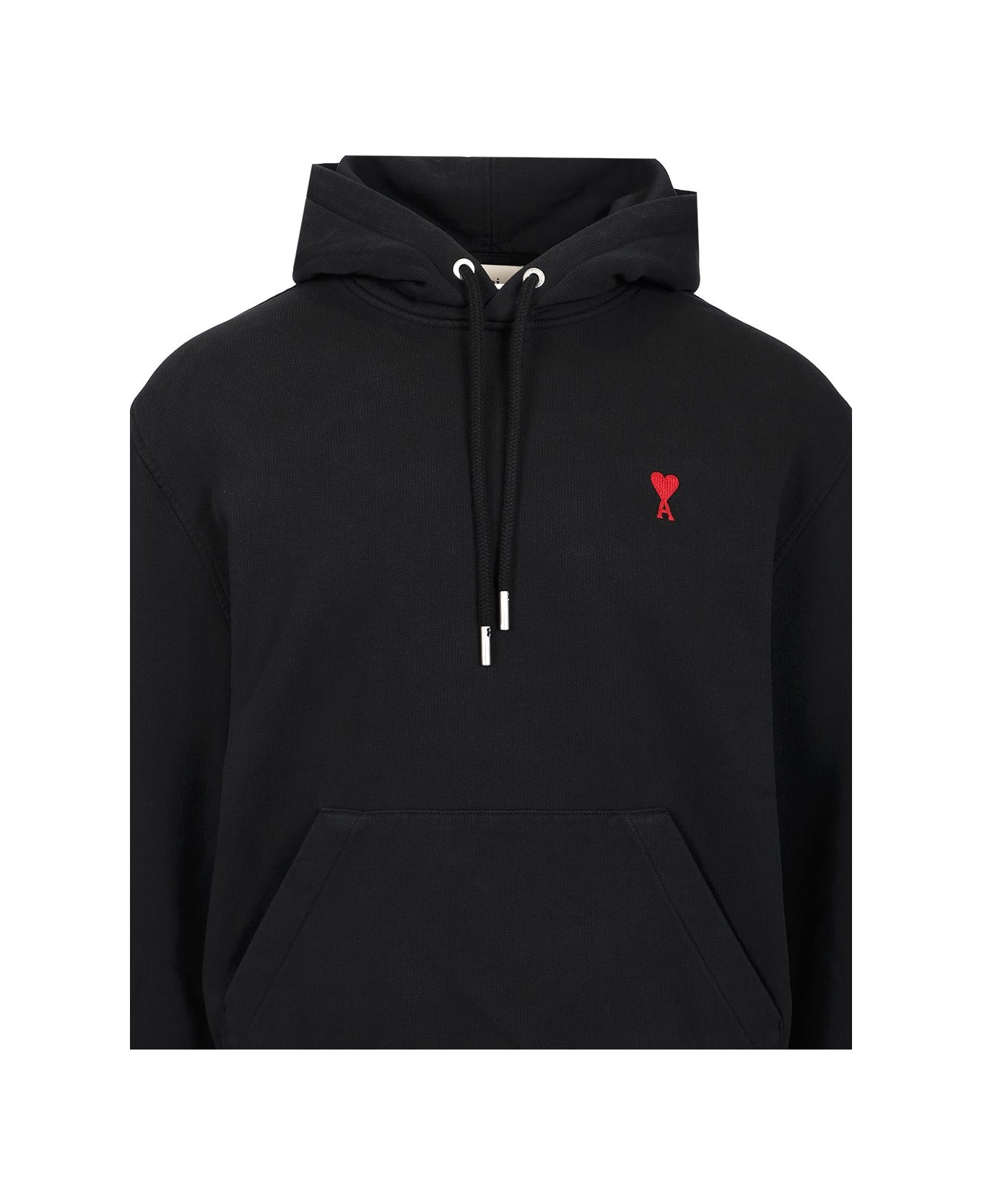 Ami Alexandre Mattiussi Ami De Coeur Hoodie Black - BLACK