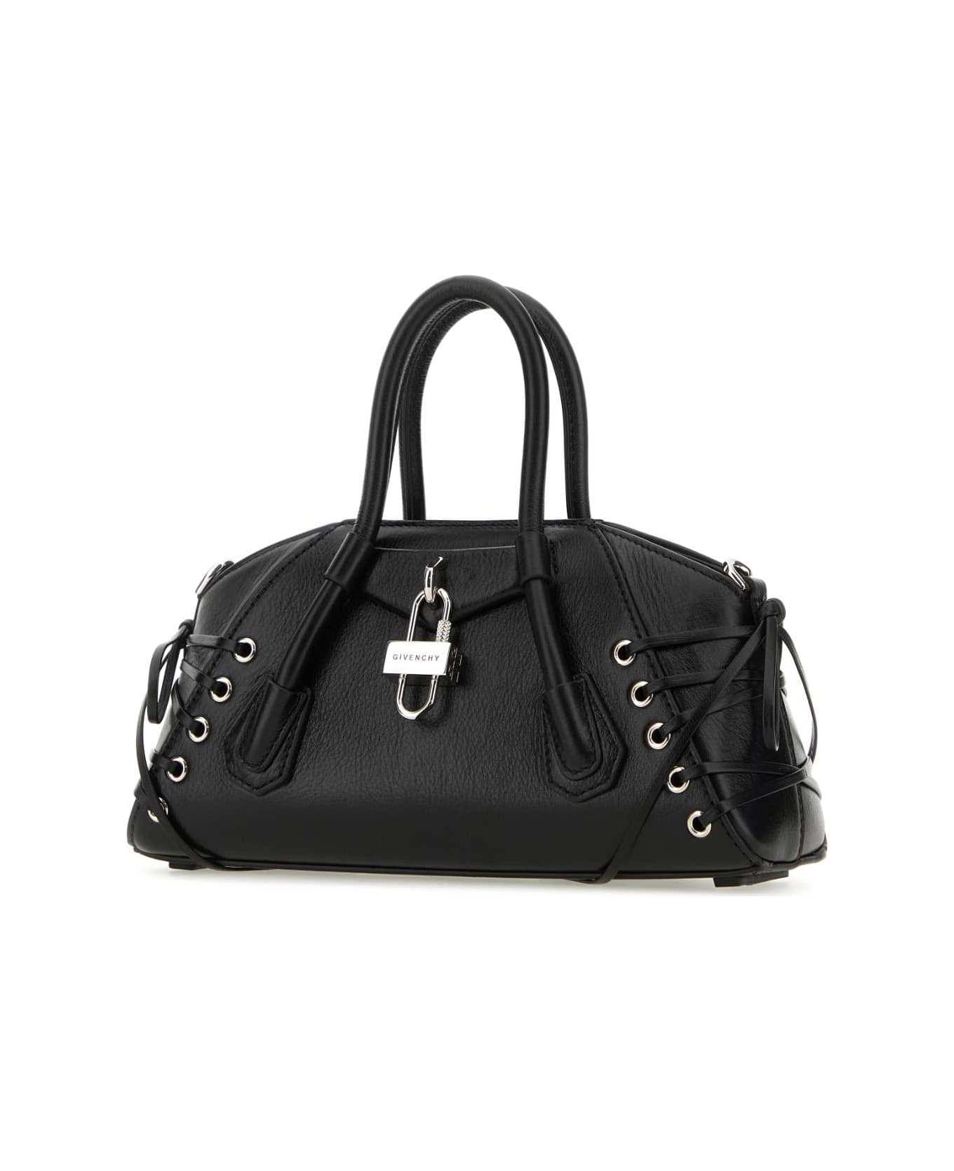 Givenchy Black Leather Mini Antigona Stretch Handbag - Black トラベルバッグ