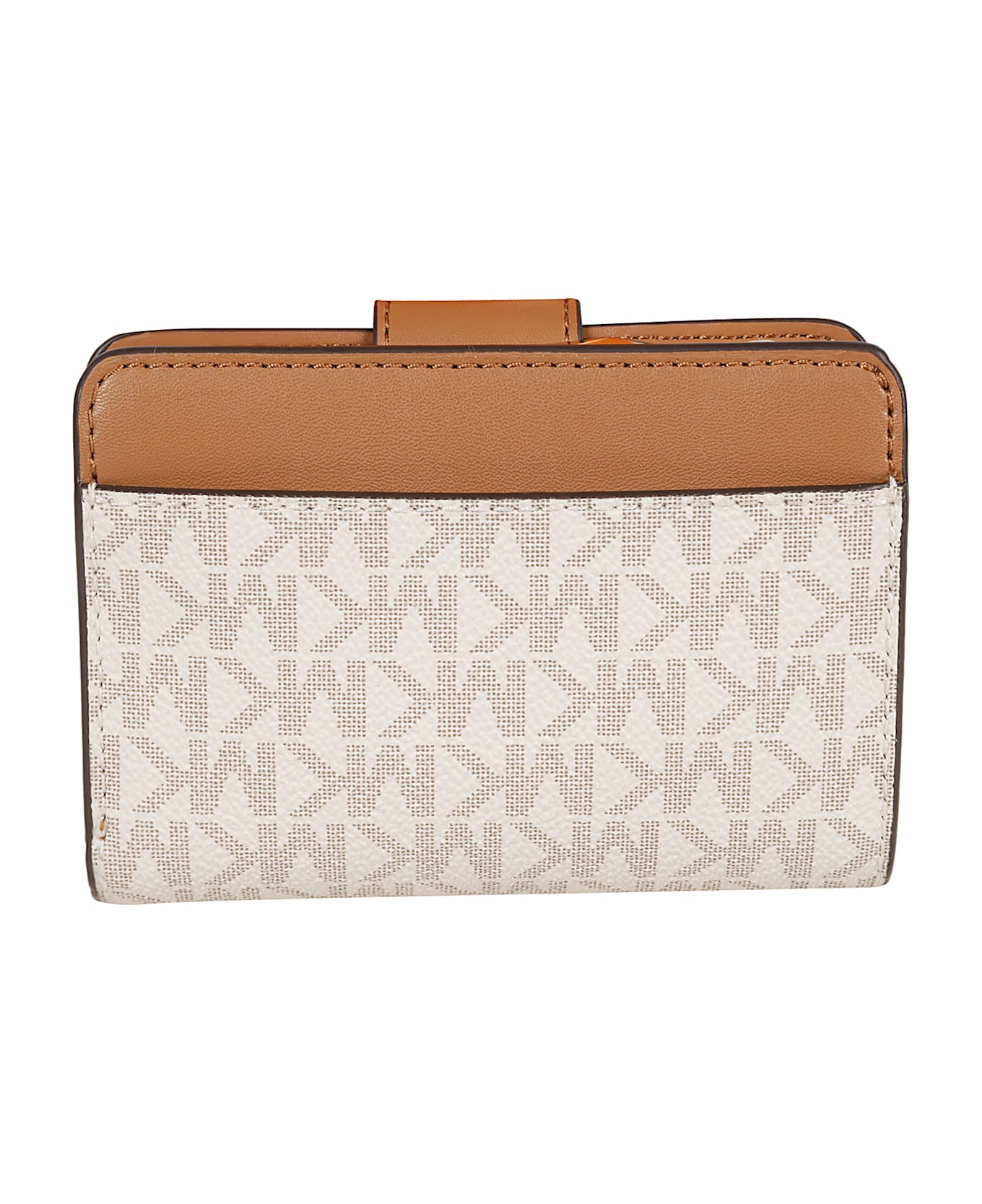 Michael Kors Logo Buttoned Card Case - VANILLA/ACRN