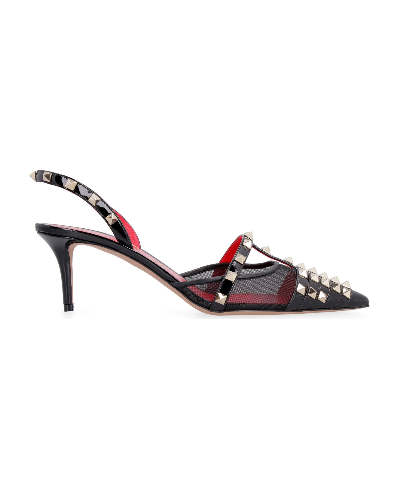 Valentino Garavani Studded Leather Slingbacks - black