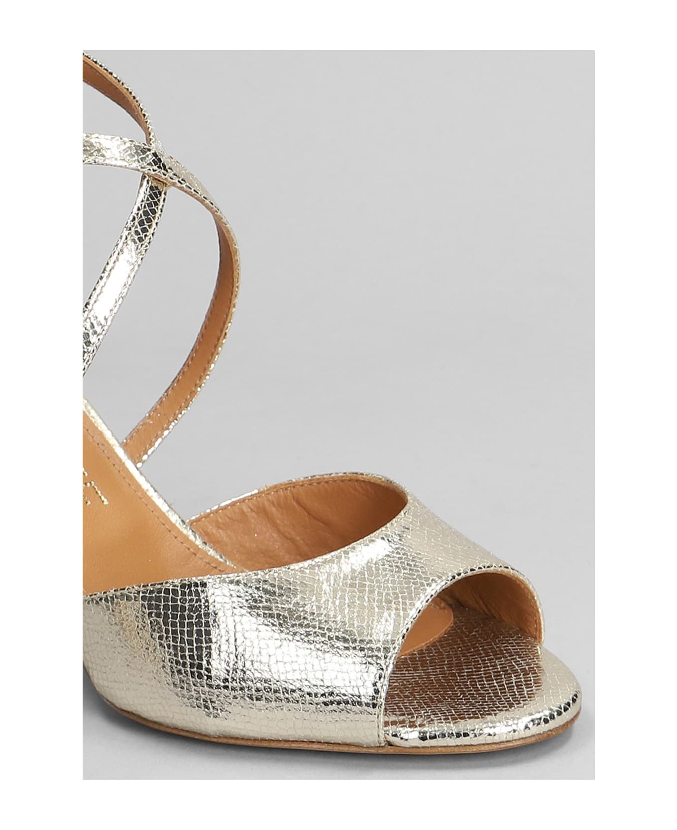 Julie Dee Sandals In Platinum Leather - platinum