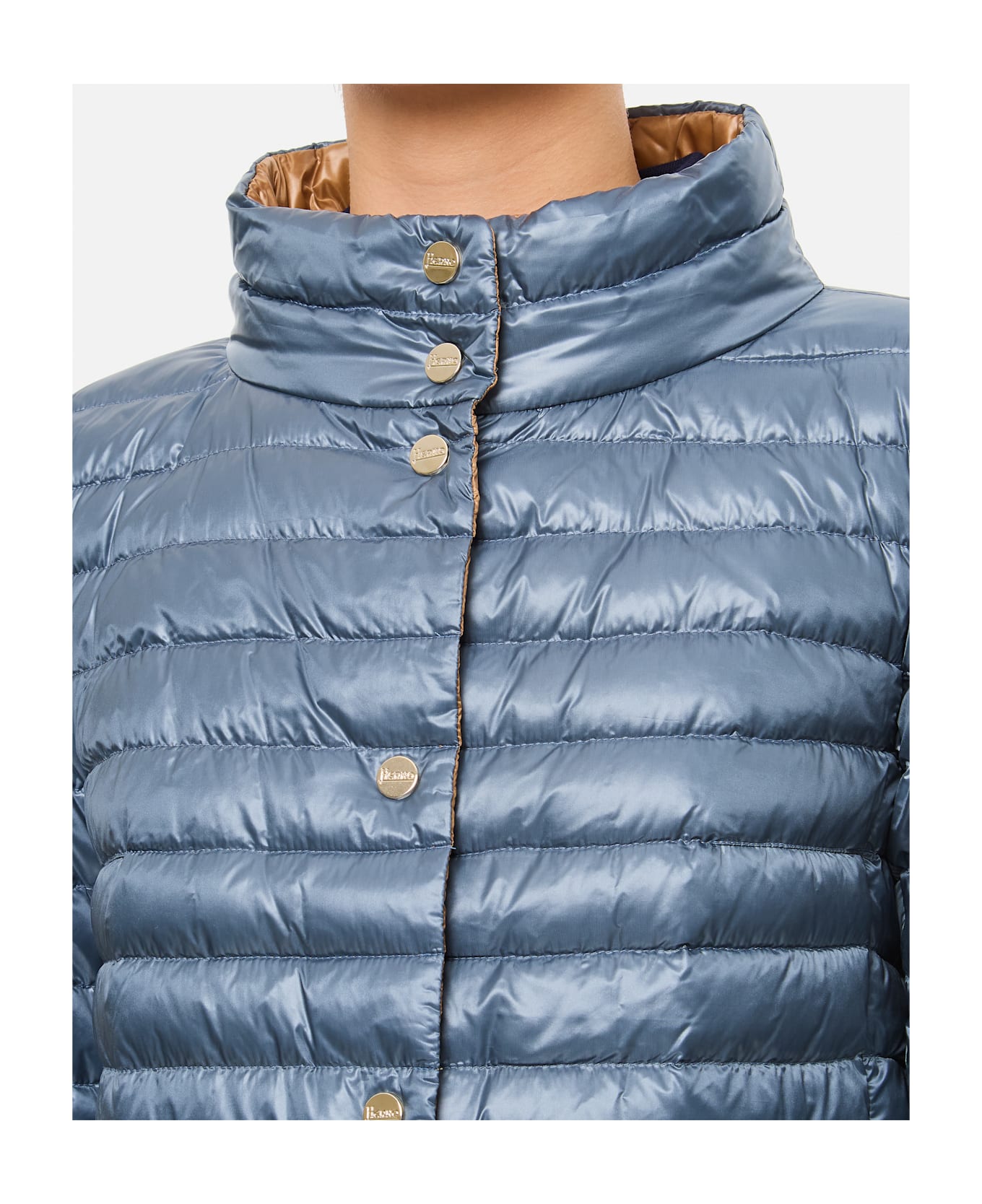 Herno Reversible Nylon Downjacket - Clear Blue