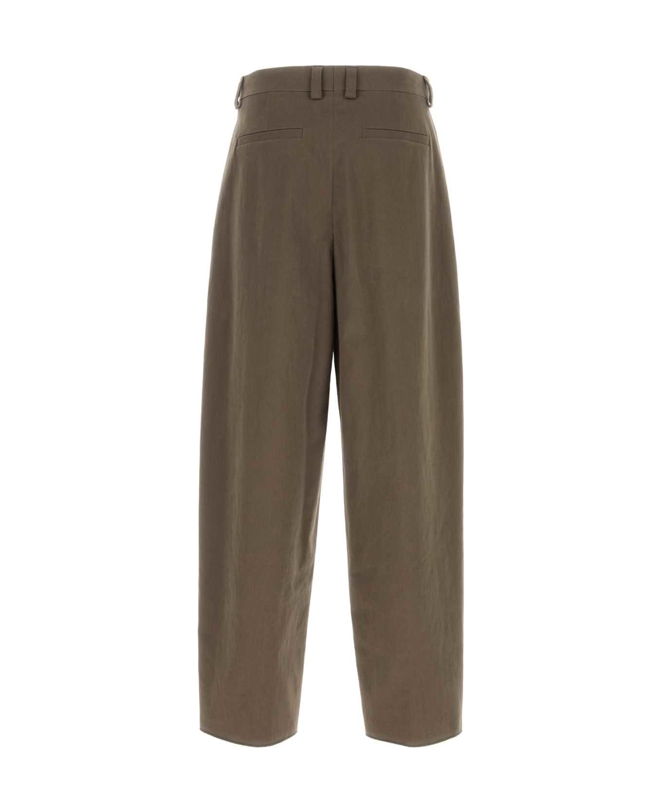 Ferragamo Mud Stretch Cotton Wide-leg Pant - CONCRETE