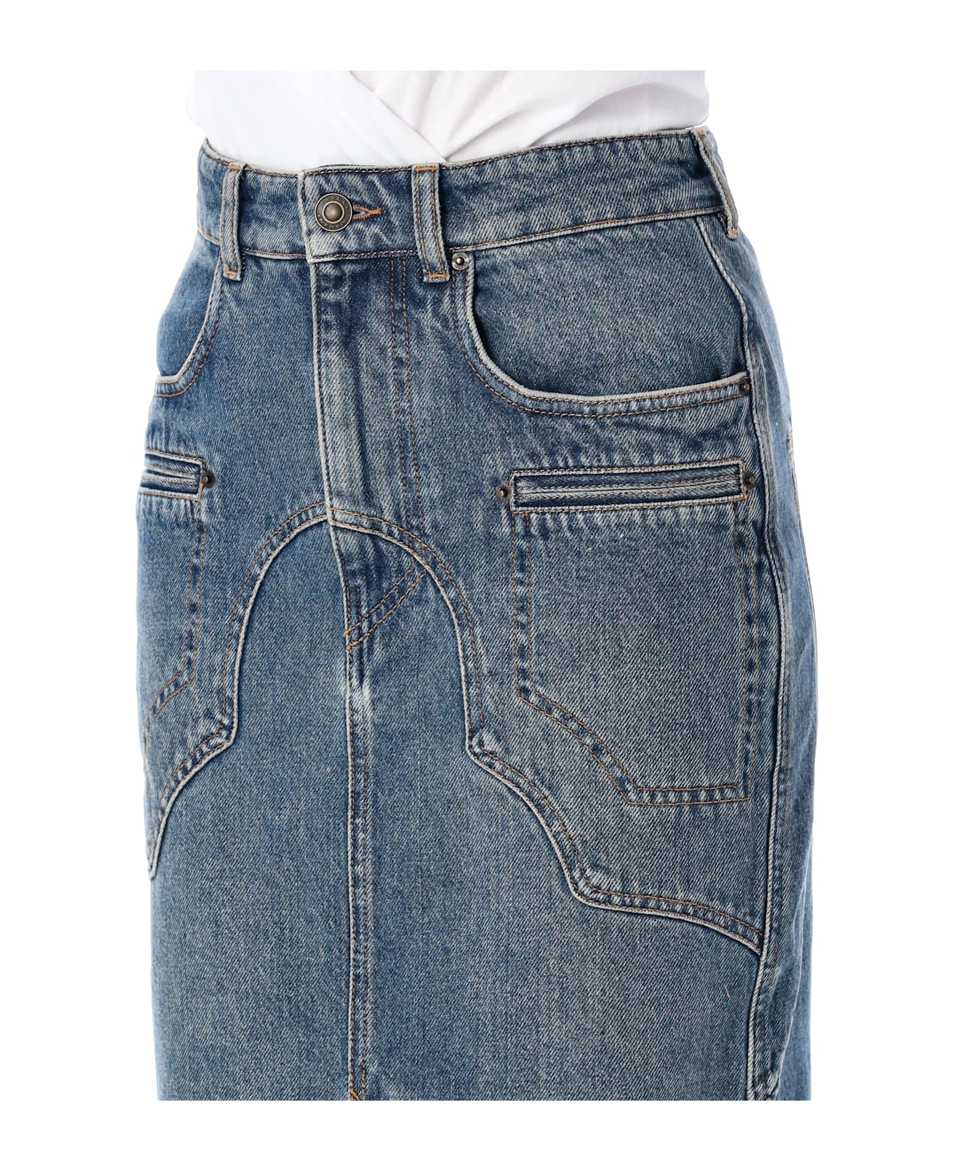 Isabel Marant Britt Denim Skirt - BLUE