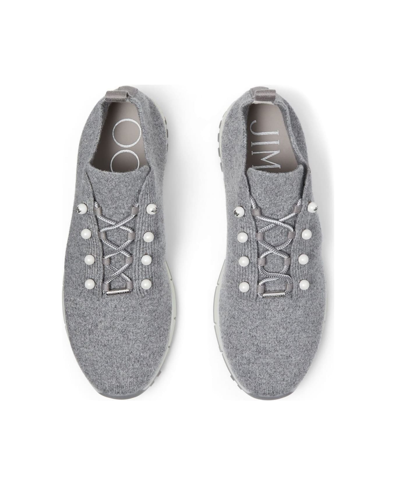 Jimmy Choo Veles Pearl Embellished Sneakers - Grey