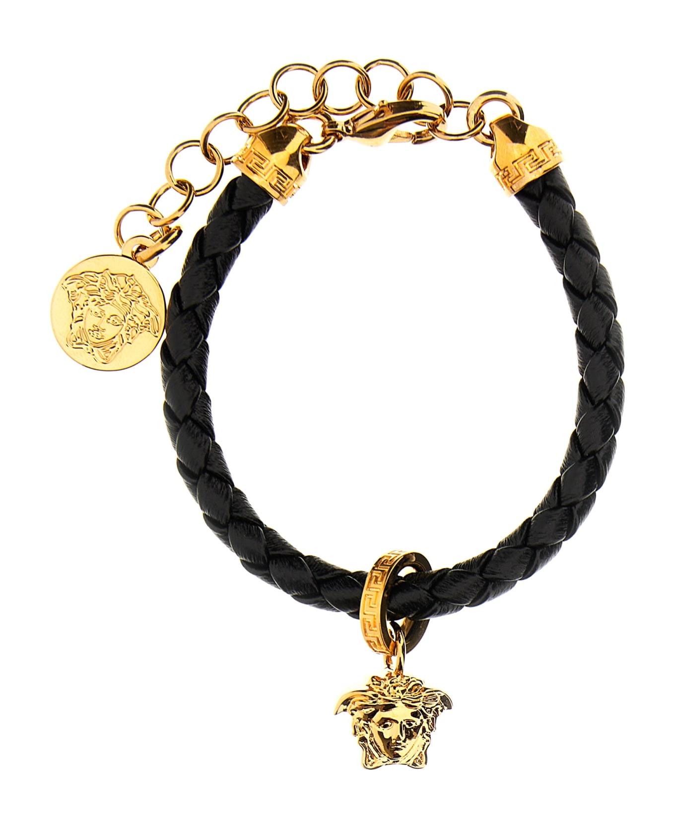 Versace Medusa Leather Bracelet - Black