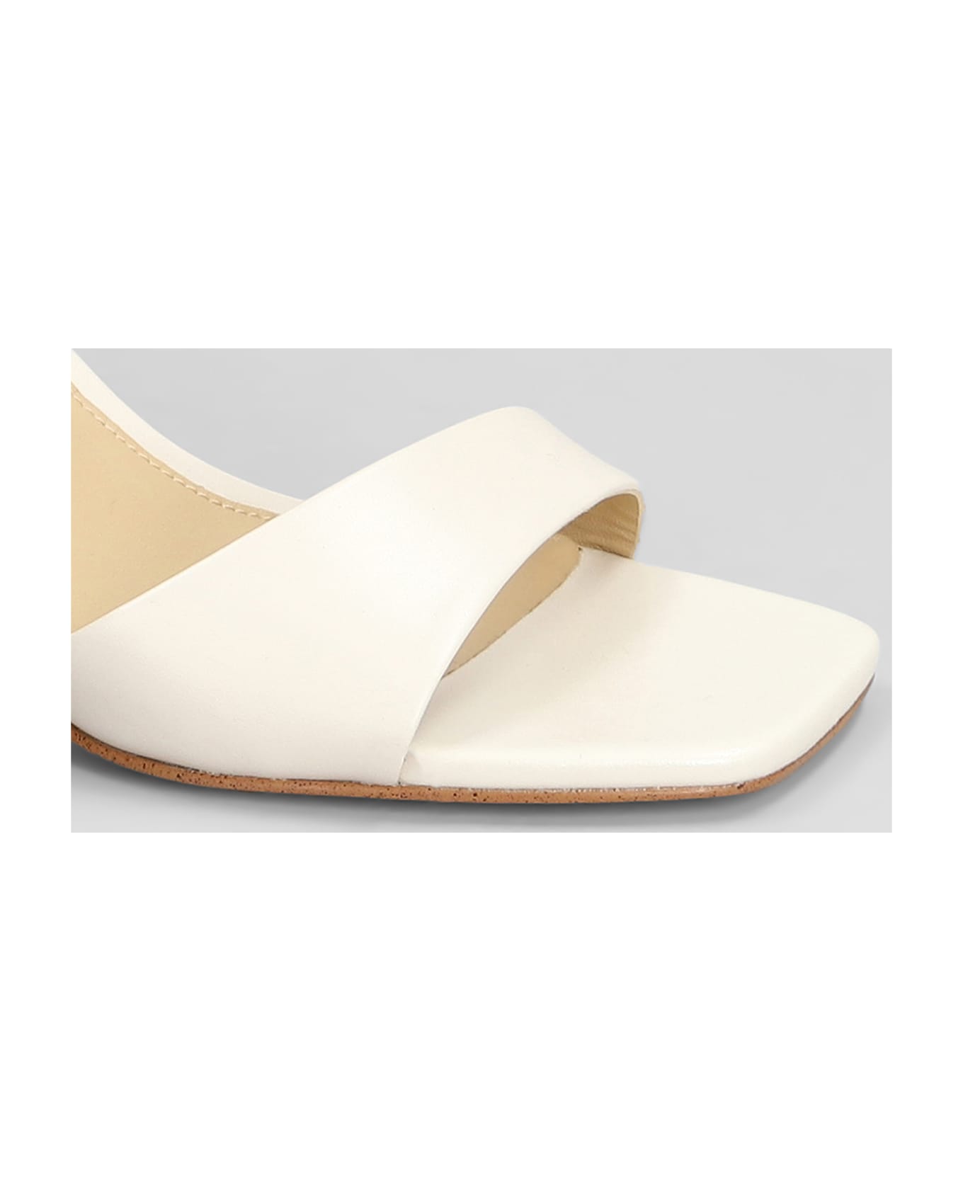 Michael Kors Jaida Sandals In Beige Leather - beige