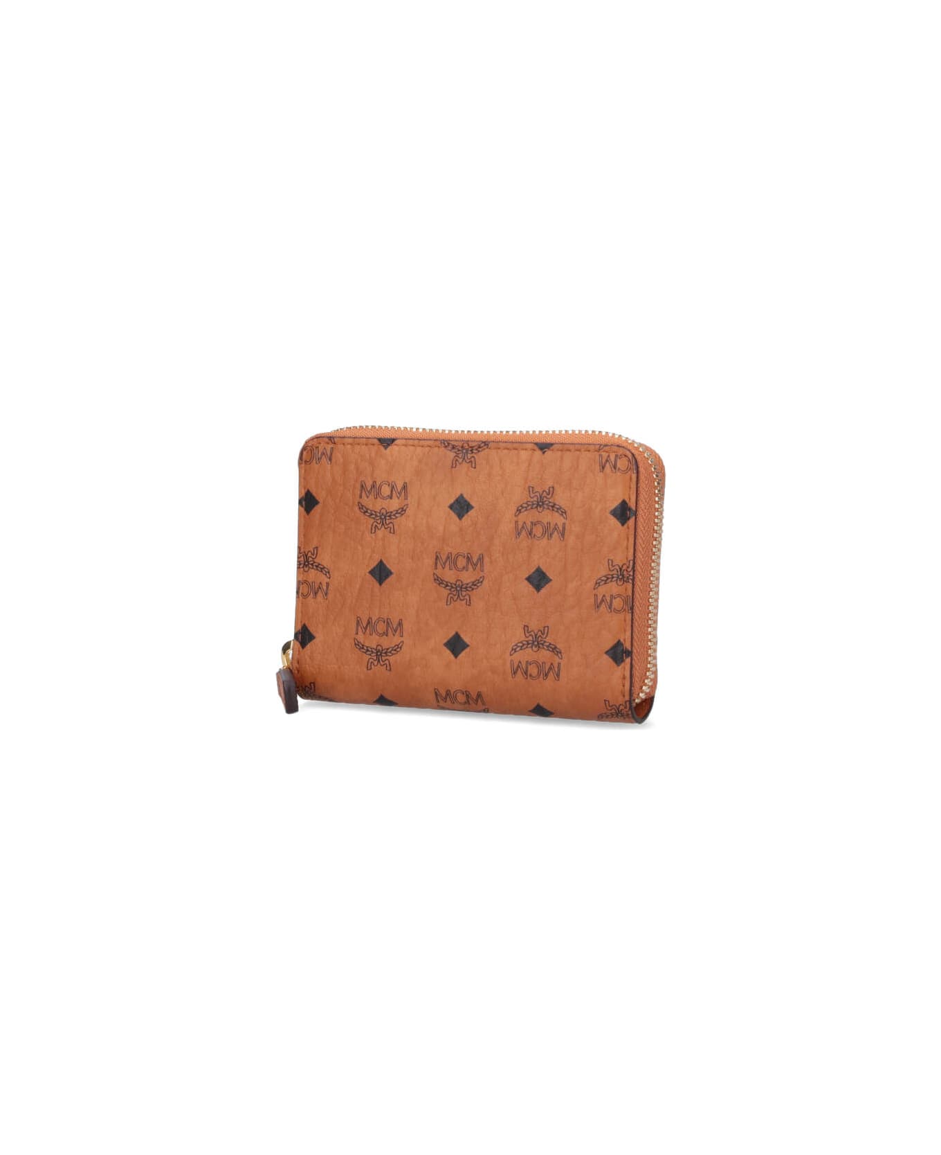 MCM Mini Zip Wallet - Brown
