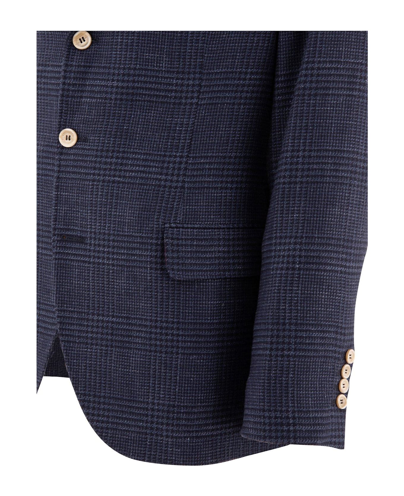 Brunello Cucinelli Prince Of Wales Deconstructed Blazer - Blue