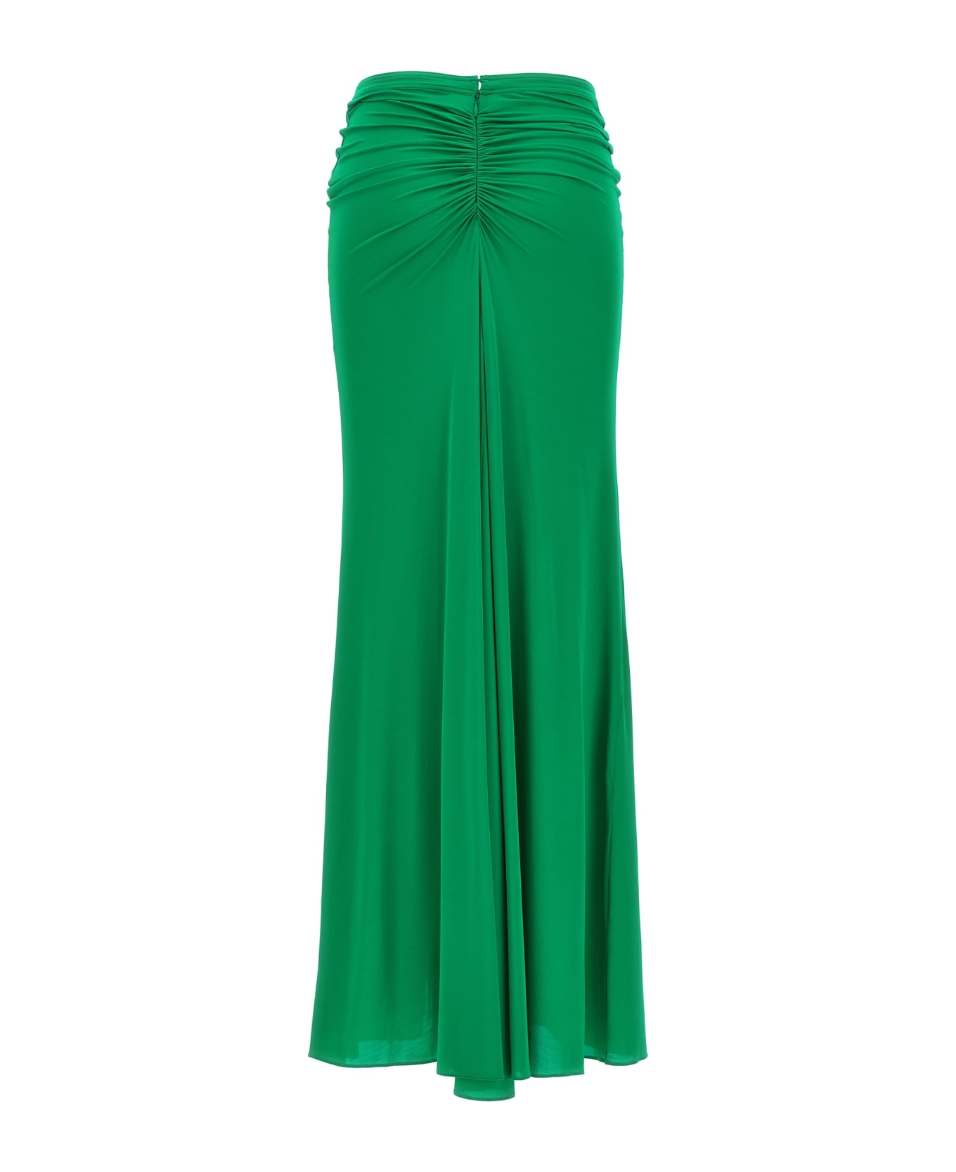 Paco Rabanne Draped Skirt In Emerald Green Jersey - Green スカート