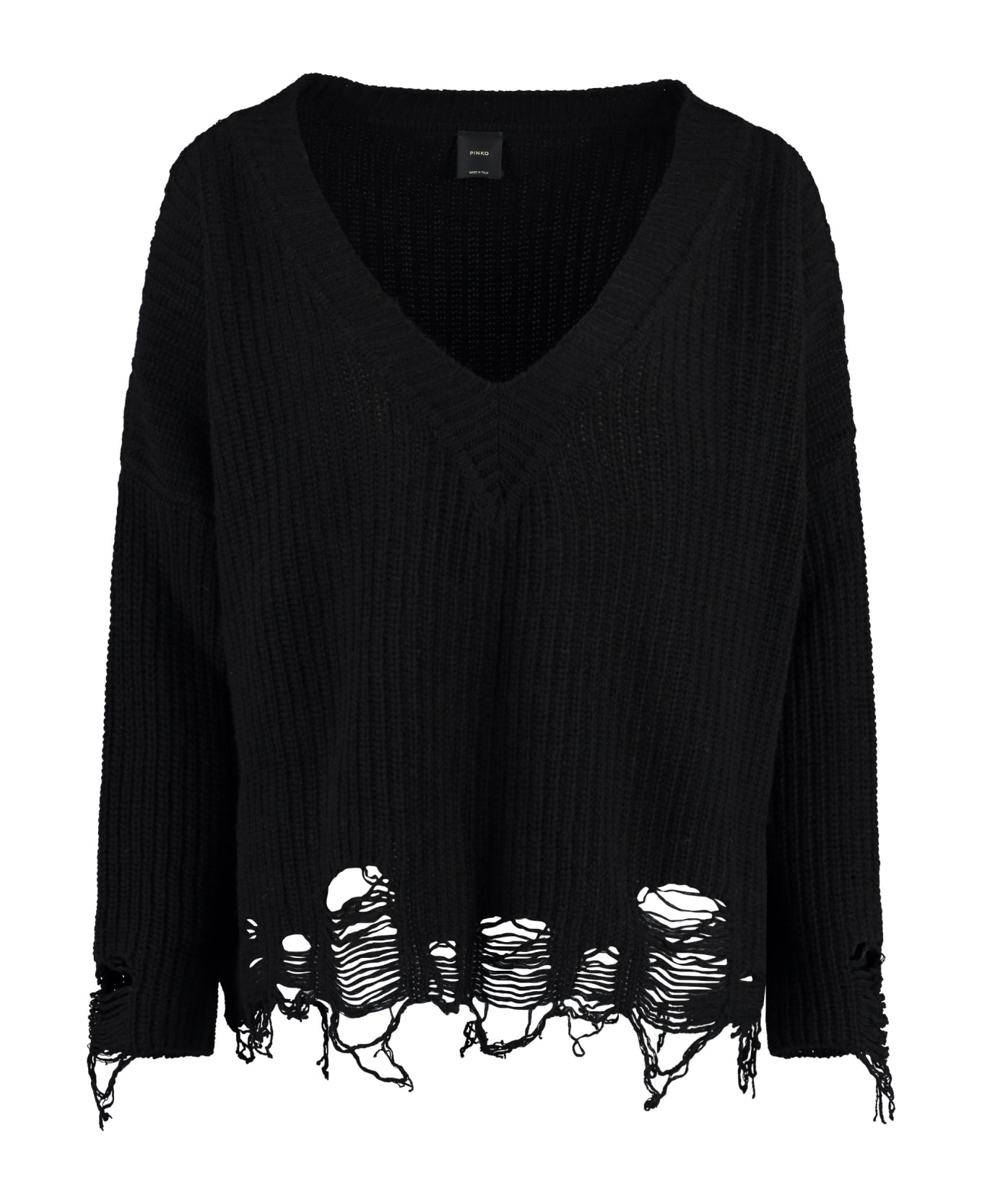 Pinko Ostrica Wool Pullover - black