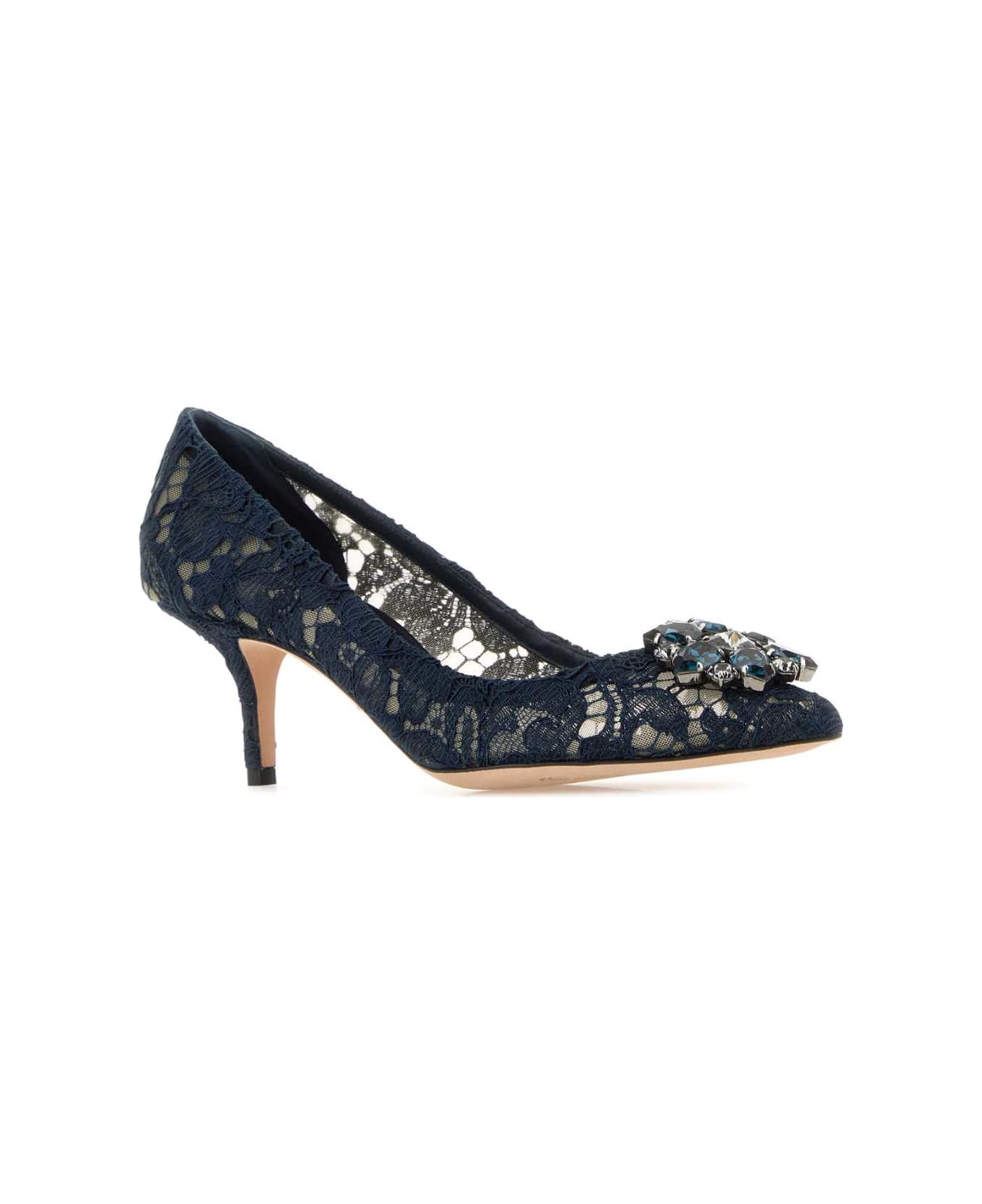Dolce 
Gabbana Midnight Blue Lace Pumps - 80652