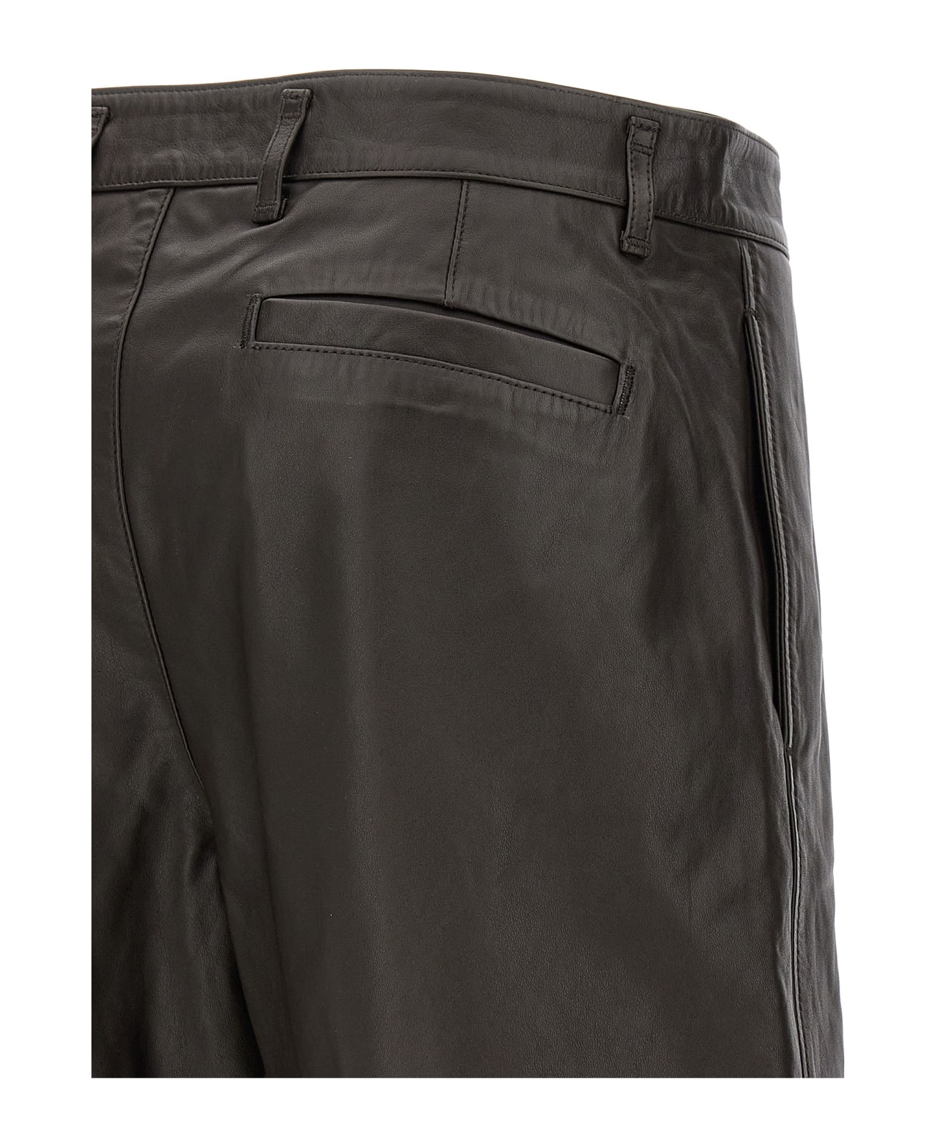 Lemaire Leather Bermuda Shorts - BROWN
