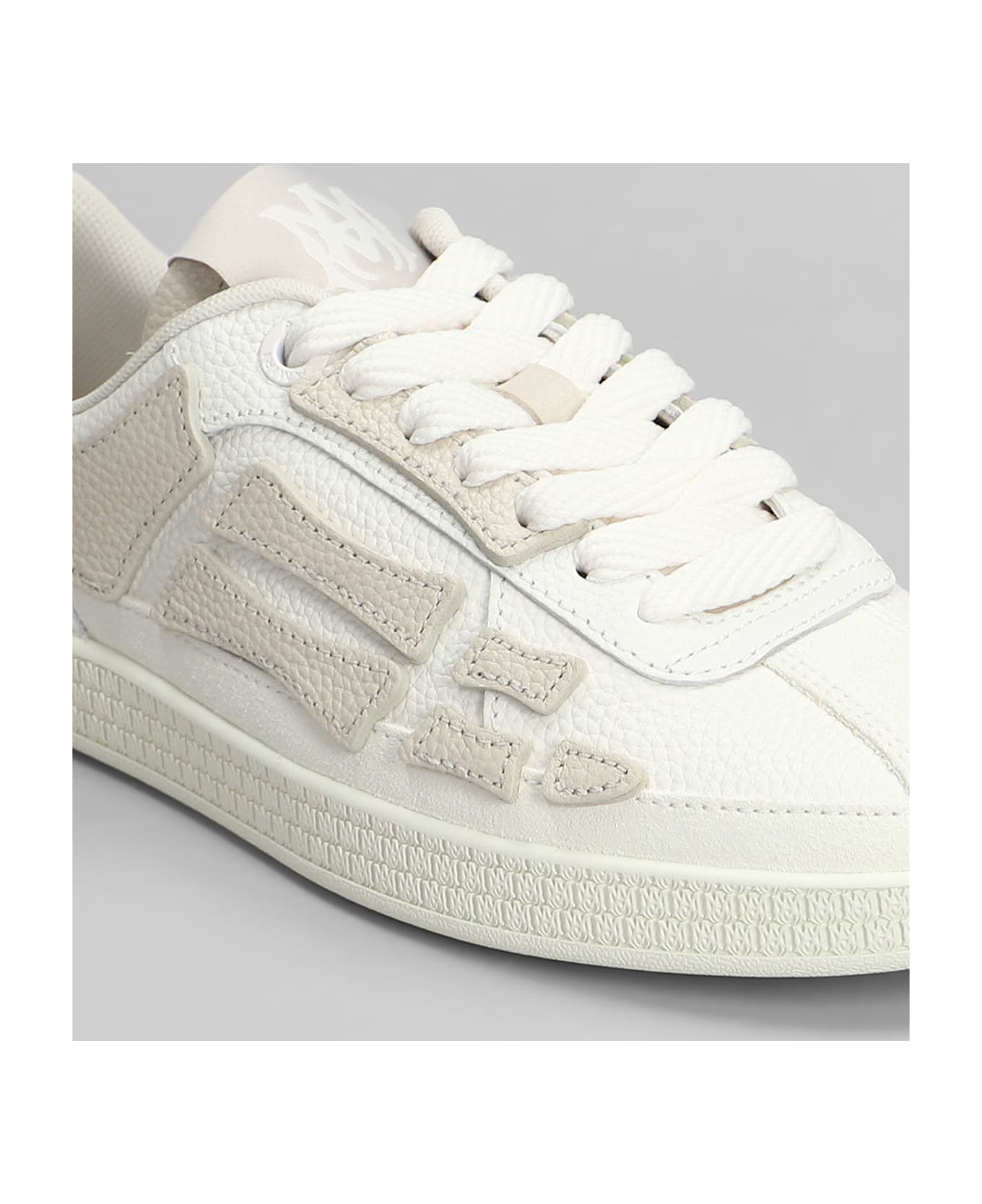 AMIRI Pacific Bones Sneakers In Beige Leather - beige