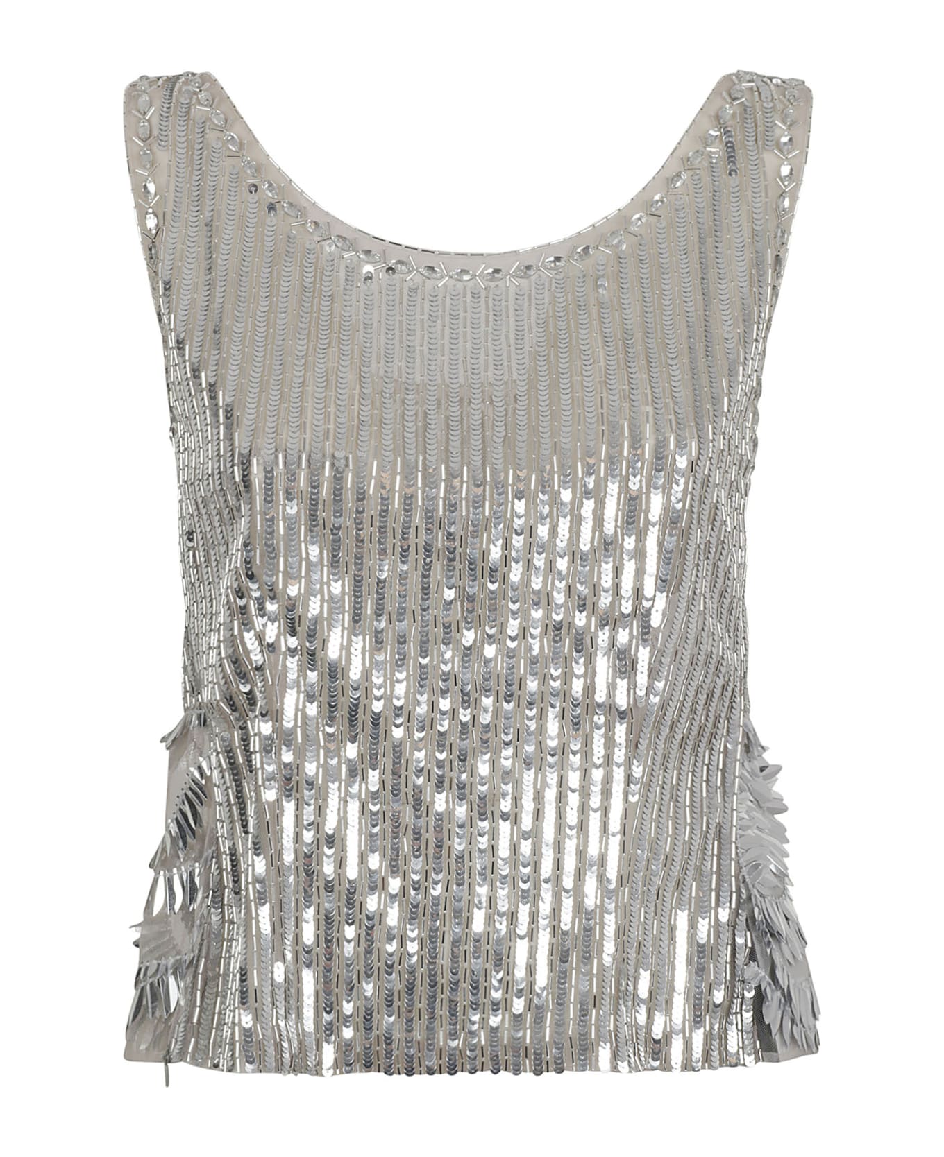 Alberta Ferretti Sequined Tank Top - Grey トップス