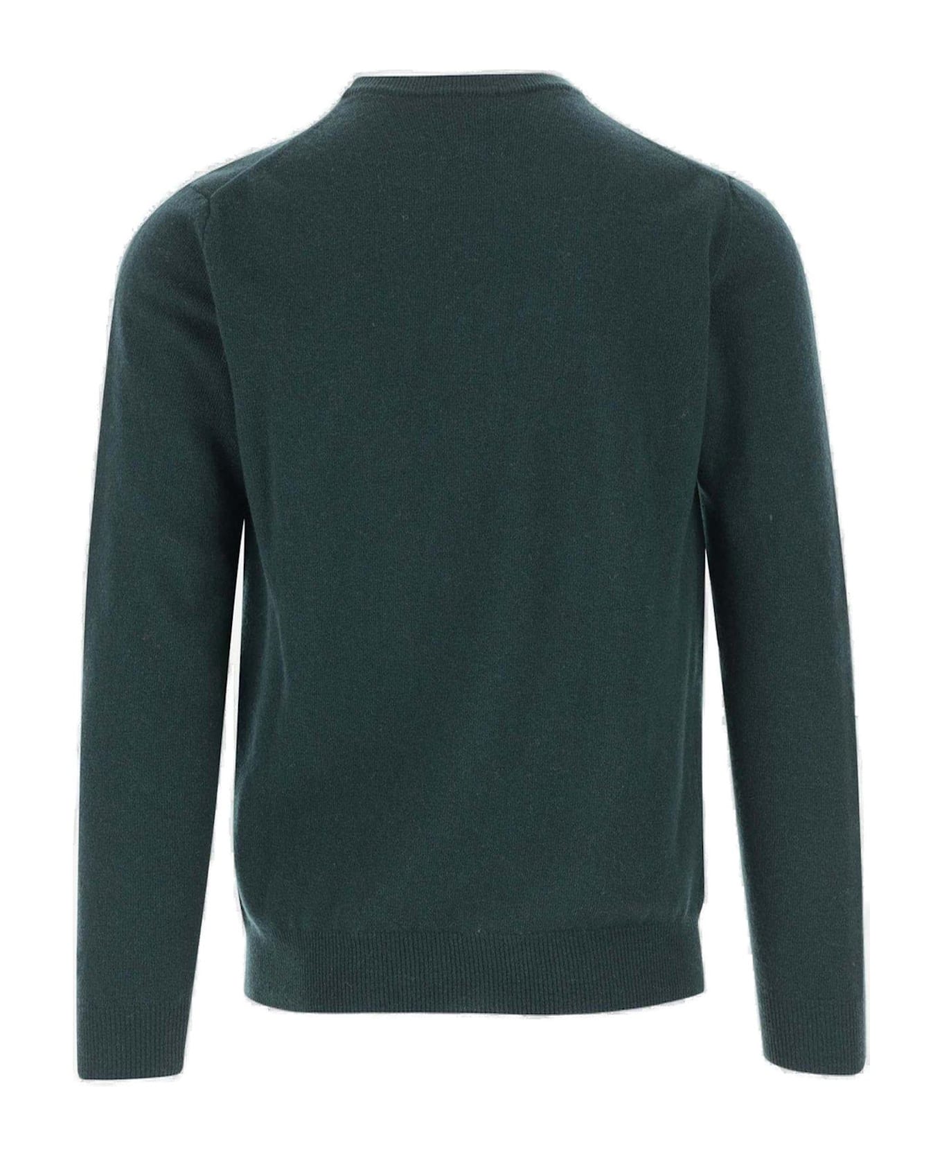 Woolrich Logo Embroidered Crewneck Jumper - Ponderosa pine