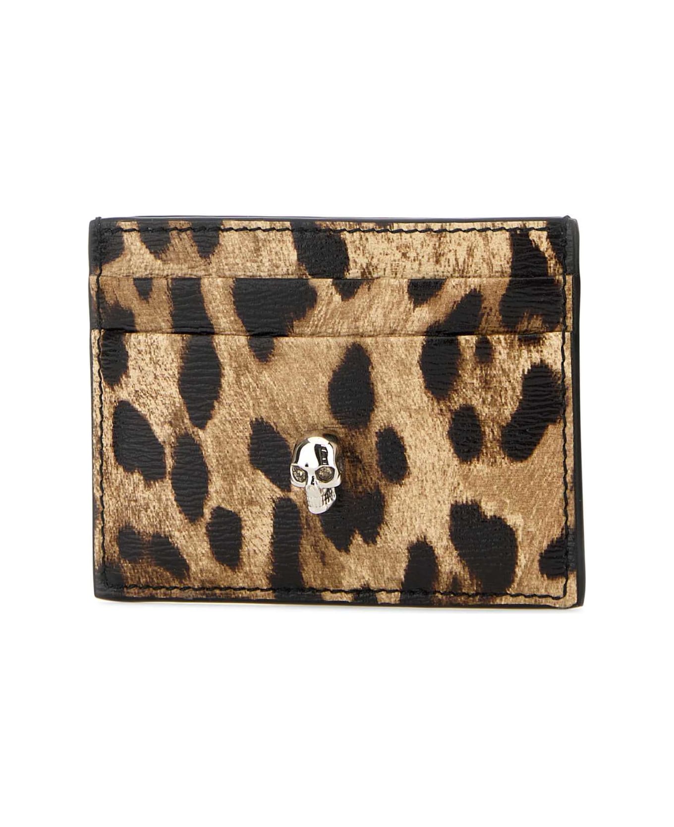 Alexander McQueen Printed Leather Card Holder - NATURALBLACK