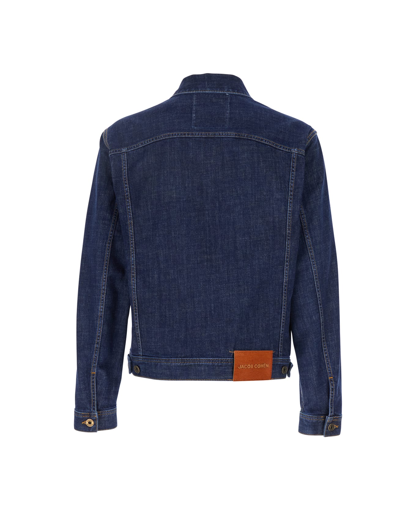 Jacob Cohen Blue Jacket With Classic Collar In Denim Stretch Woman - Blu