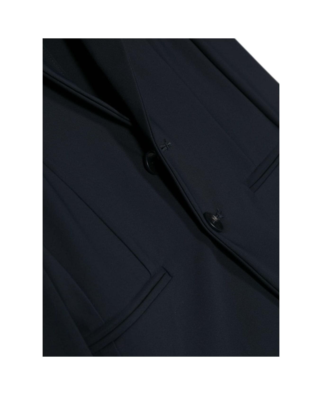 Il Gufo Black Single-breasted Jacket With Notched Revers In Stretch Polyamide Boy - Blu