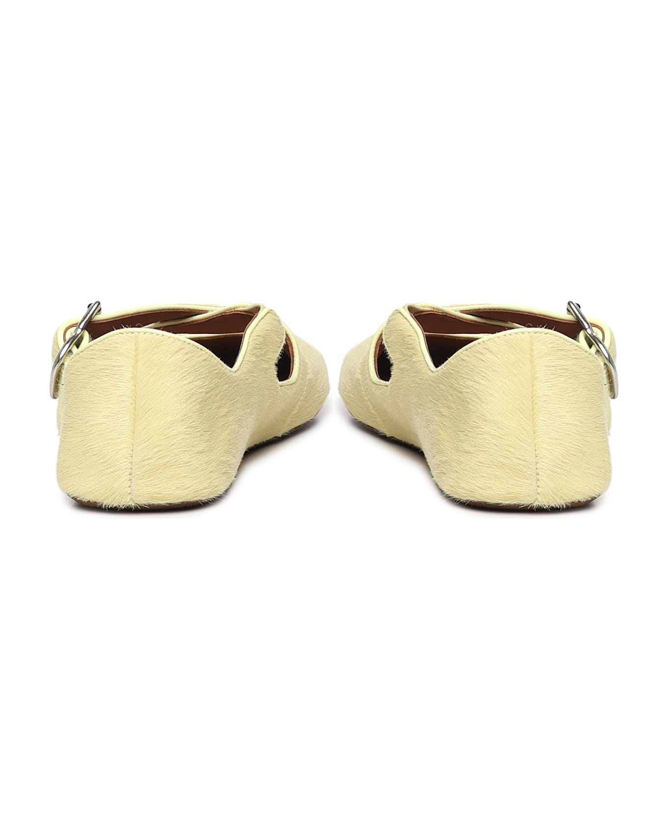 Alaia Flat Pony Hair Ballerinas - LIMONADE