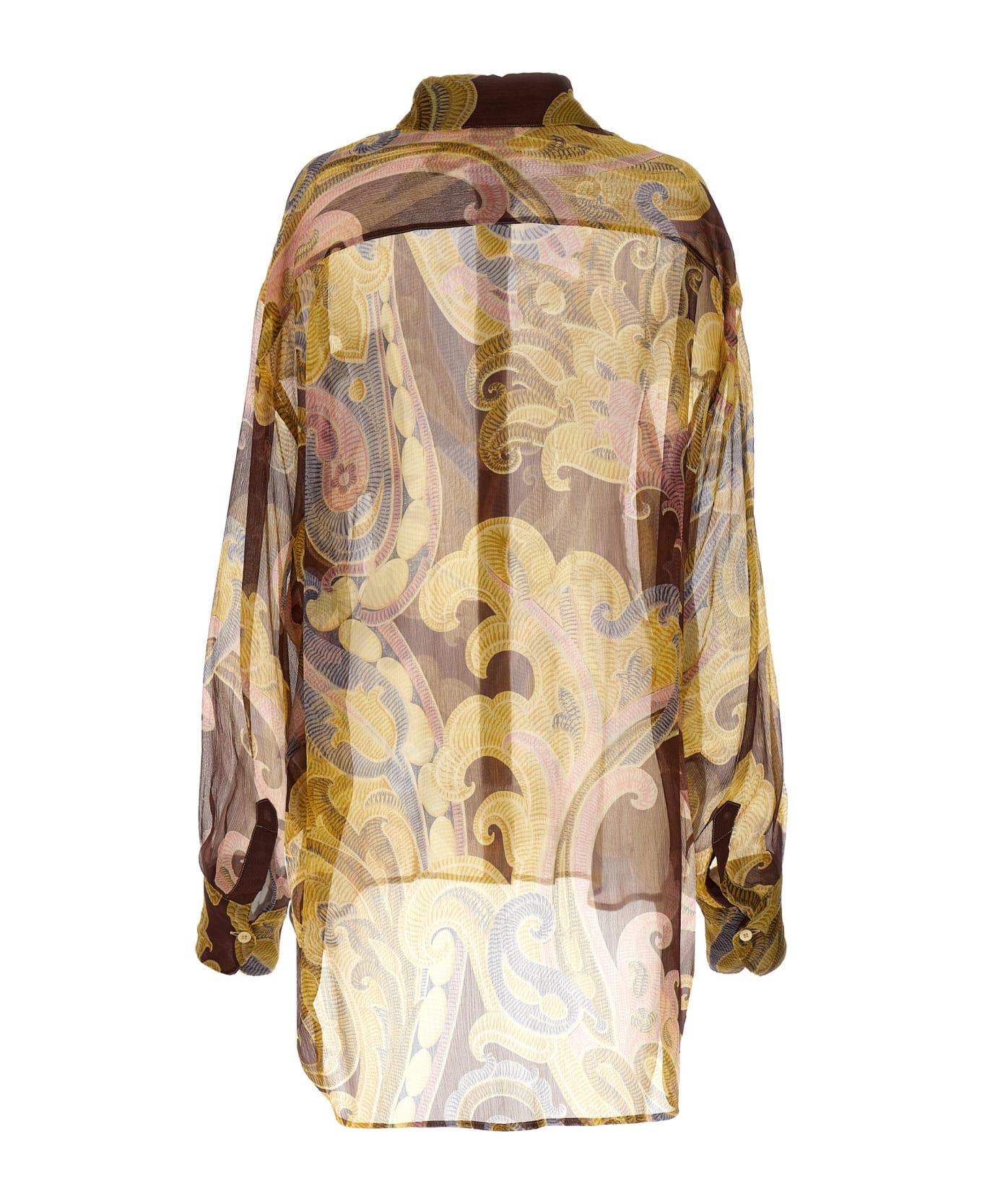 Etro Printed Silk Shirt - BROWN/YELLOW