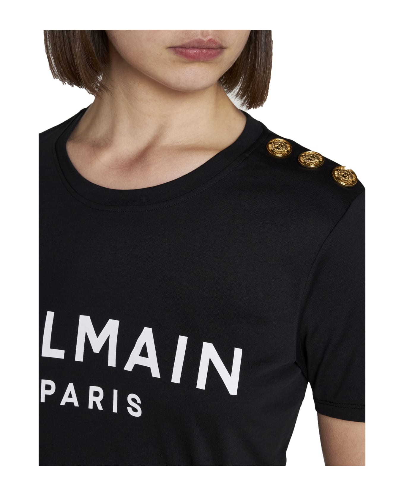 Balmain T-shirt - Eab Noir Blanc