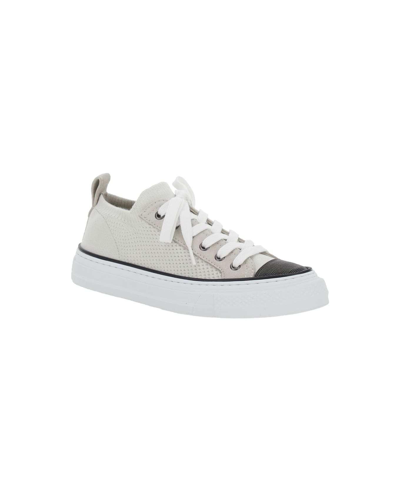 Brunello Cucinelli Monile Knit Sneakers - White