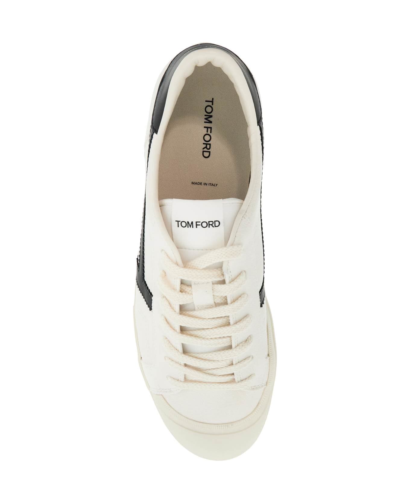 Tom Ford Warwick Lace-up Sneakers - OPTICAL WHITE/BLACK + IVORY (White)