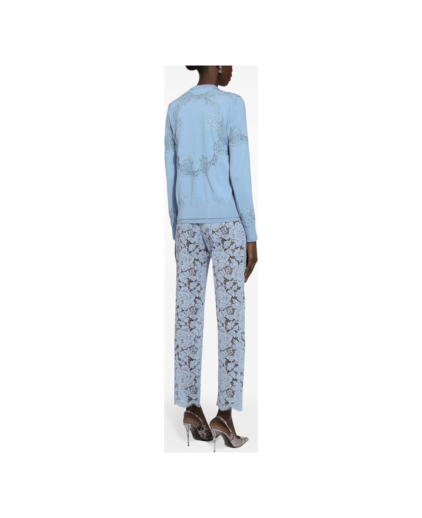 Dolce 
Gabbana Cordonetto Lace Trousers - Clear Blue