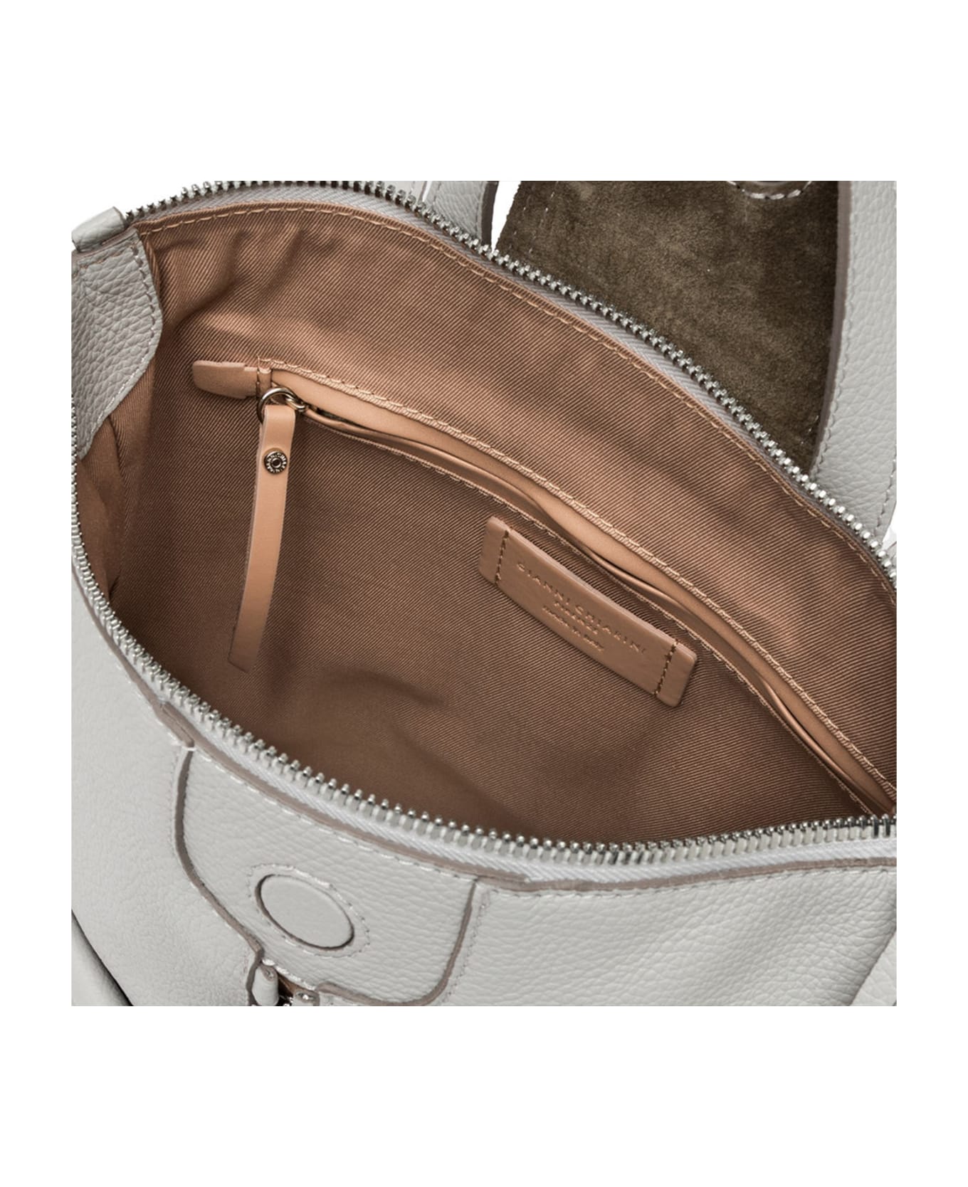 Gianni Chiarini Giada Leather Backpack With Front Zips - SILICE