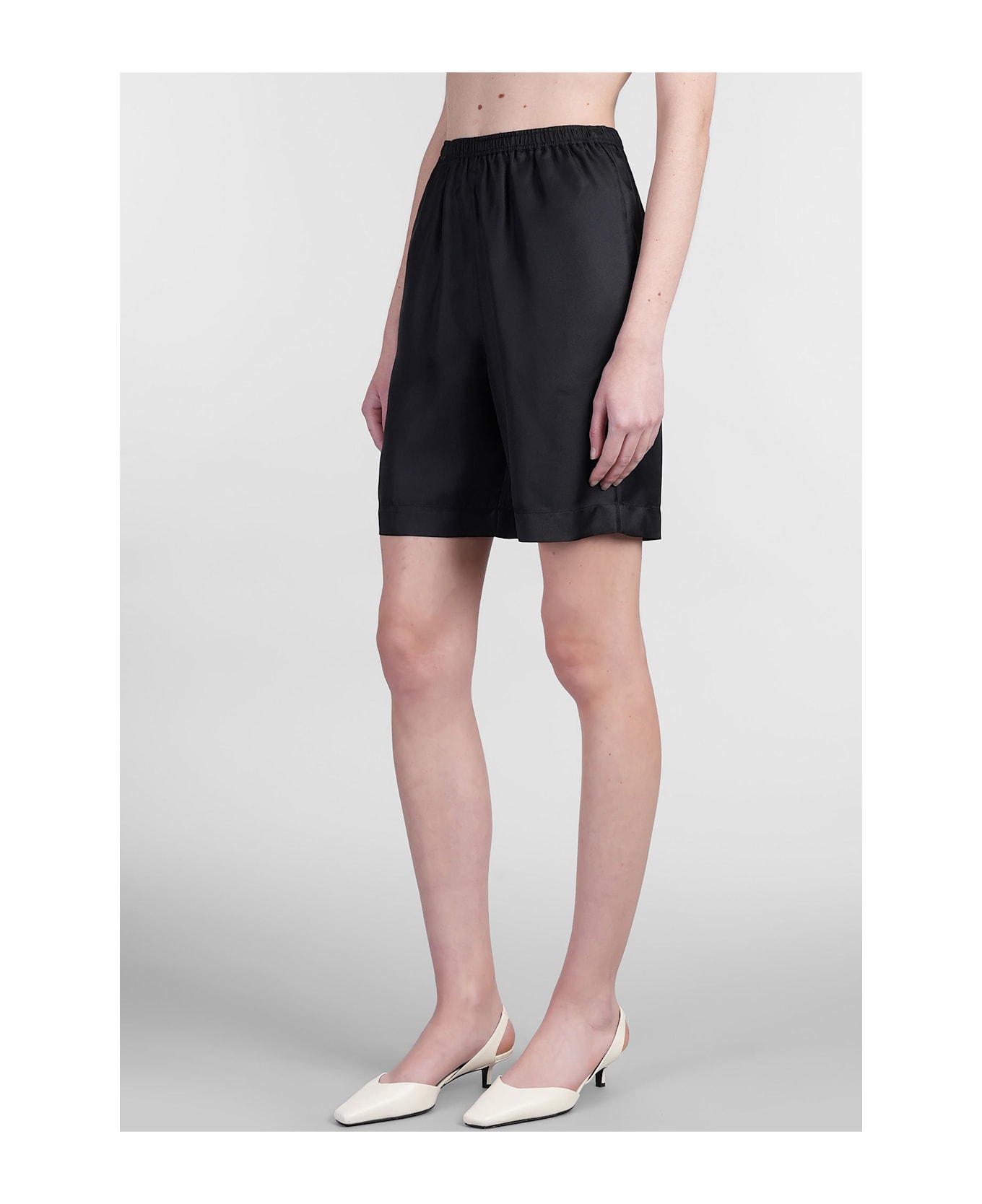 Loulou Studio Zinia Shorts In Black Silk - black