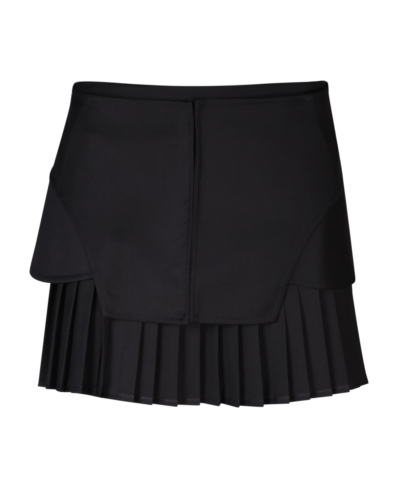 ANDREĀDAMO Black Flannel Mini-skirt - Black