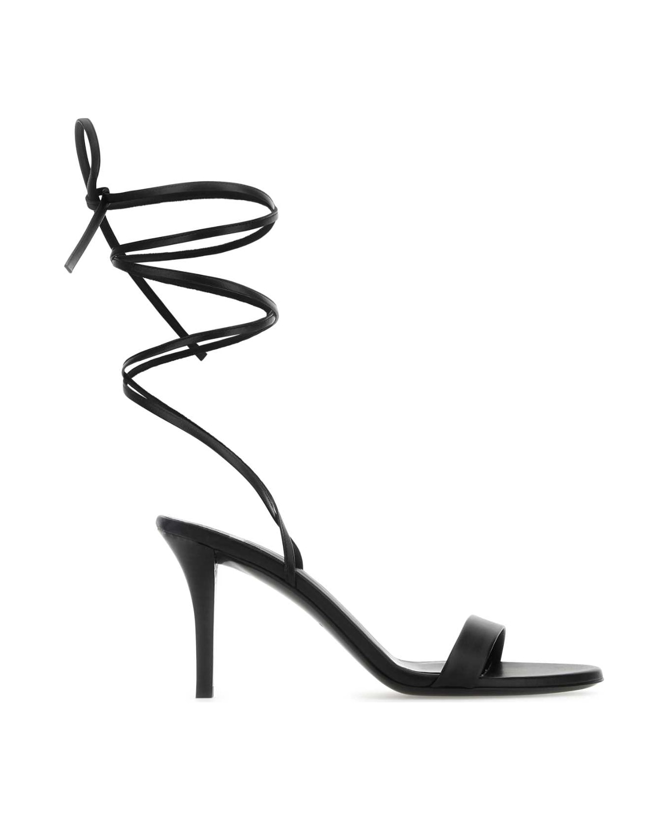 The Row Black Leather Maud Sandals - BLK