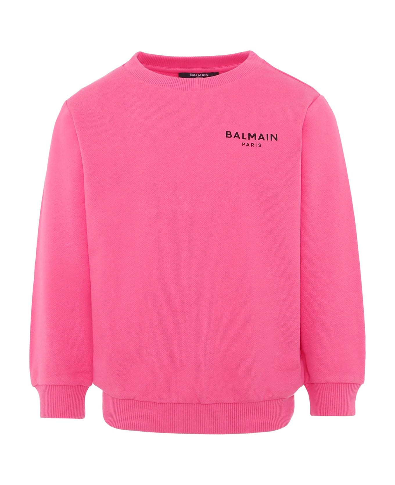 Balmain Pink Sweatshirt For Girl With Logo - Pink