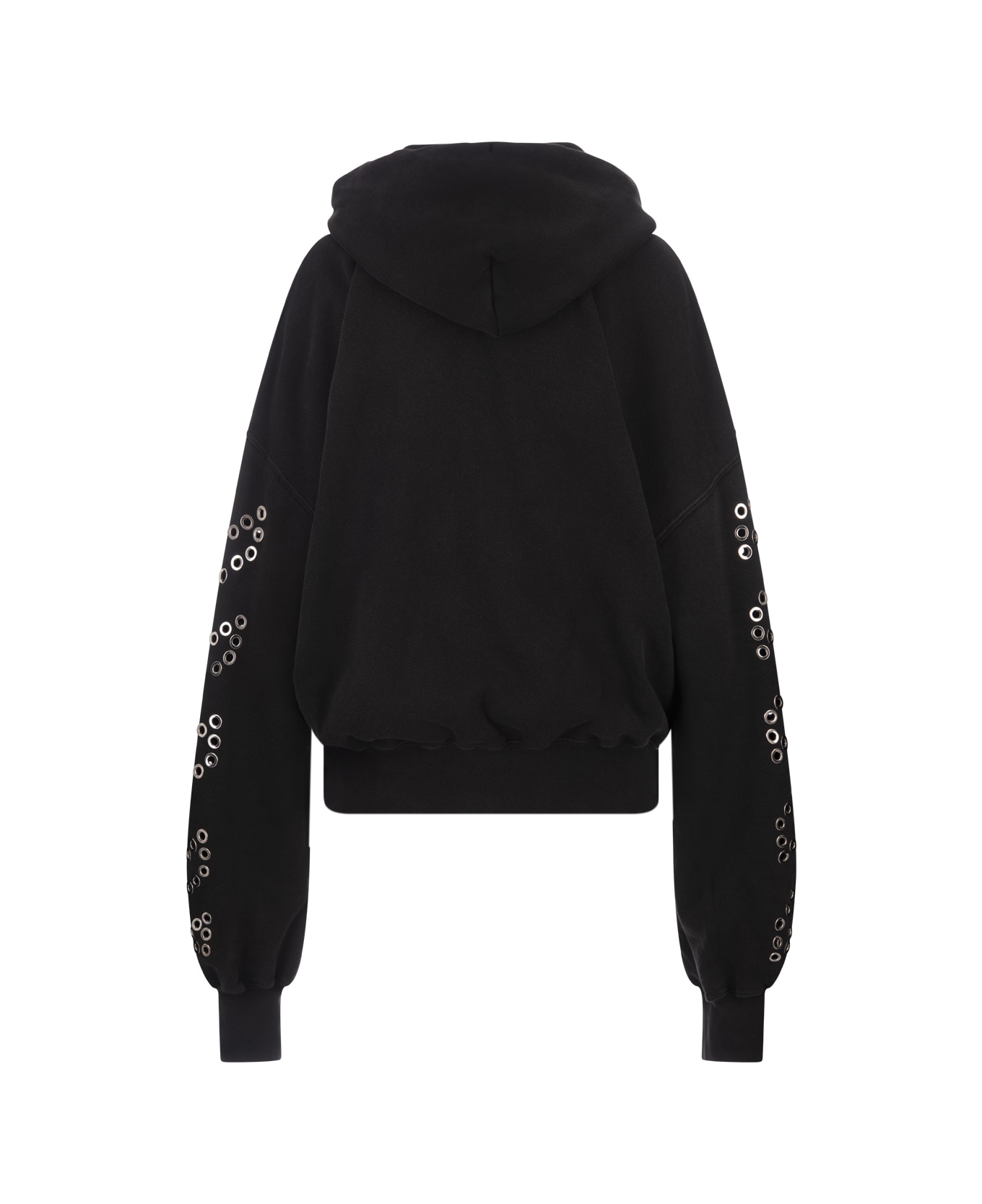 Off-White Diag Eyelet Hoodie In Black - Black