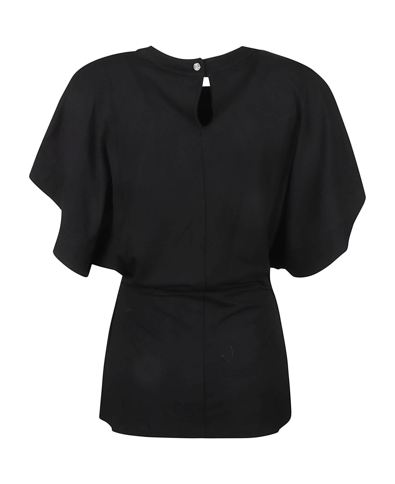 Paco Rabanne Wrap Buttoned Top - Black
