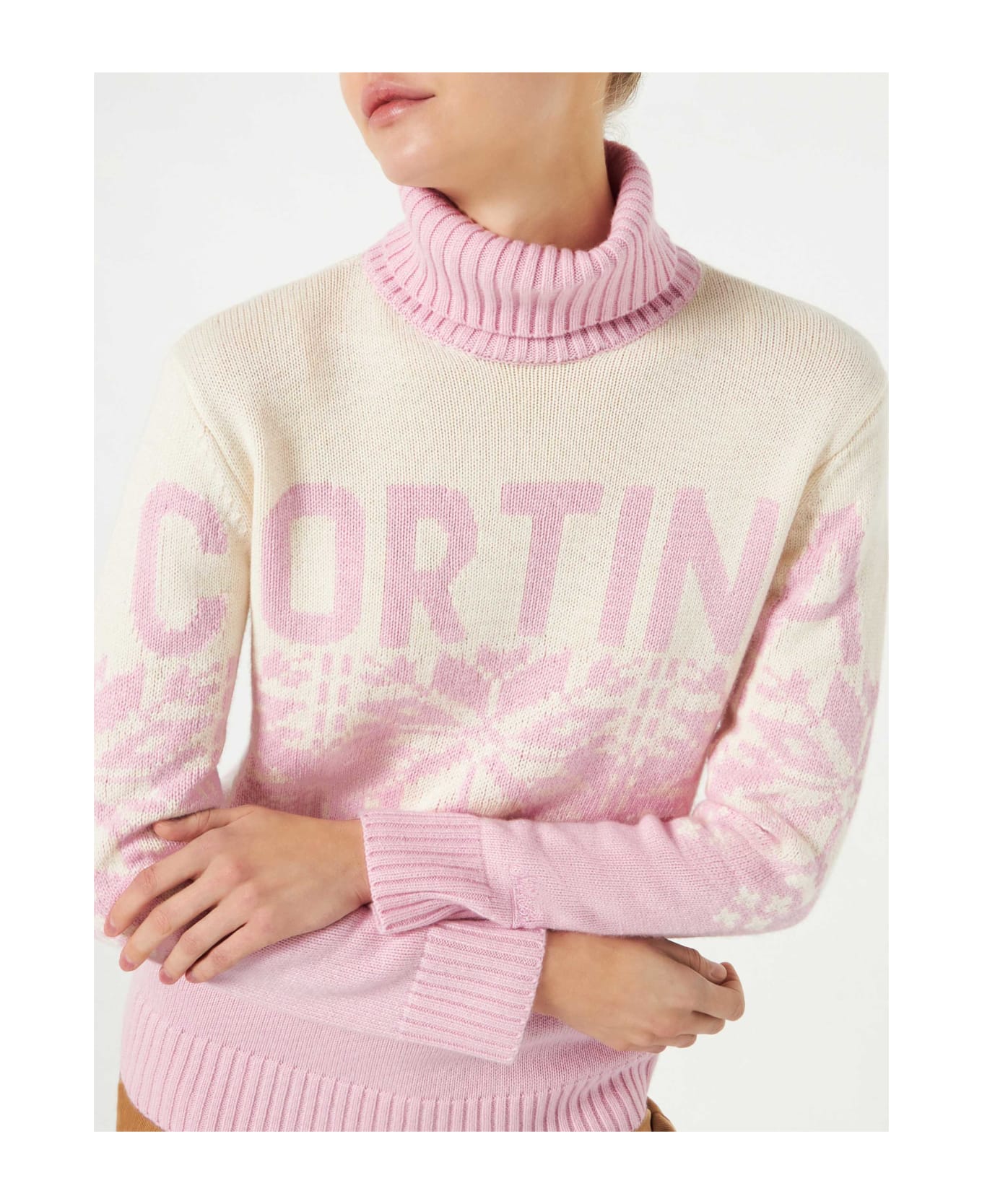 MC2 Saint Barth Woman Turtleneck Sweater With Cortina Print