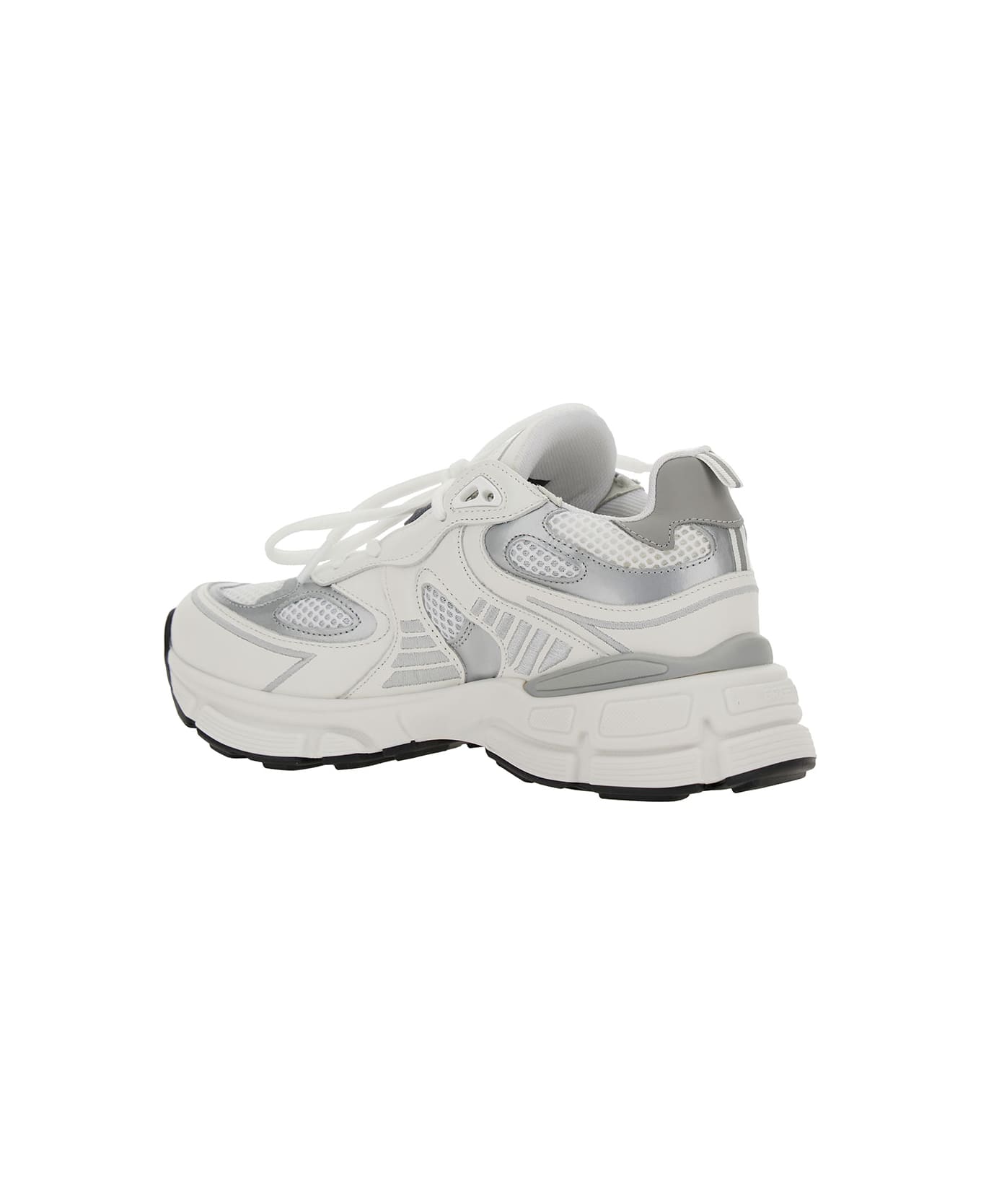 Axel Arigato 'marathon Ghost Runner' White Low Top Sneakers With Reflectivce Details In Leather Blend Woman - White