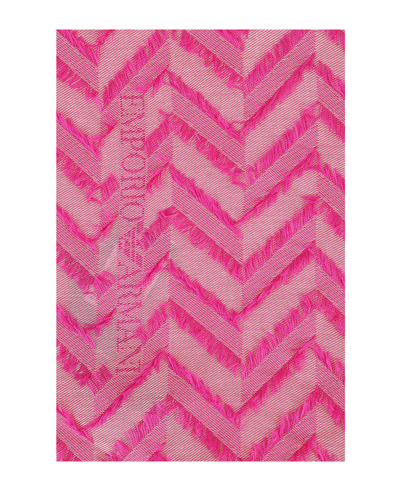 Emporio Armani Frayed Edge Chevron Scarf - Fuchsia