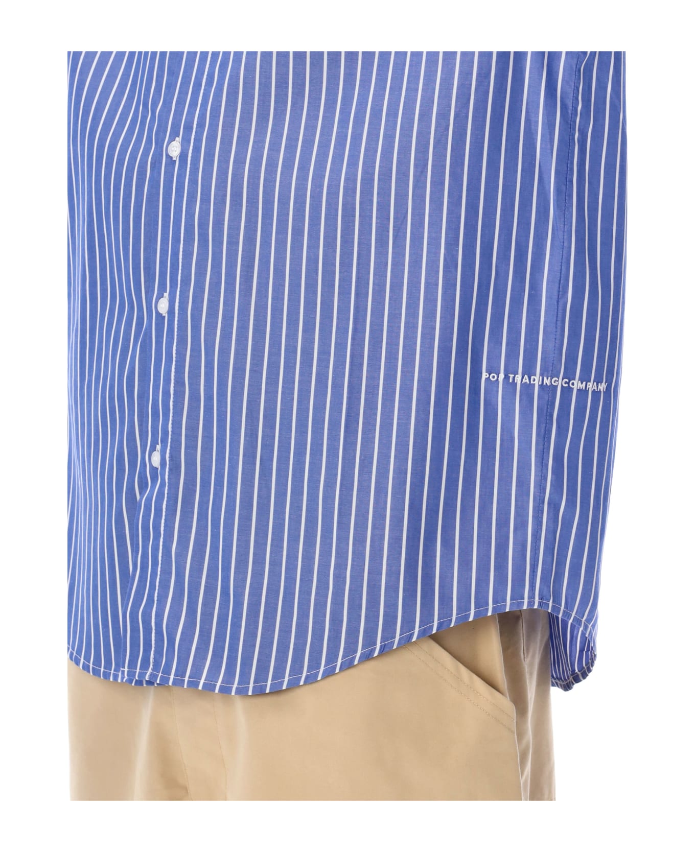 Pop Trading Company Pop Striped Shirt - LIGHT BLUE