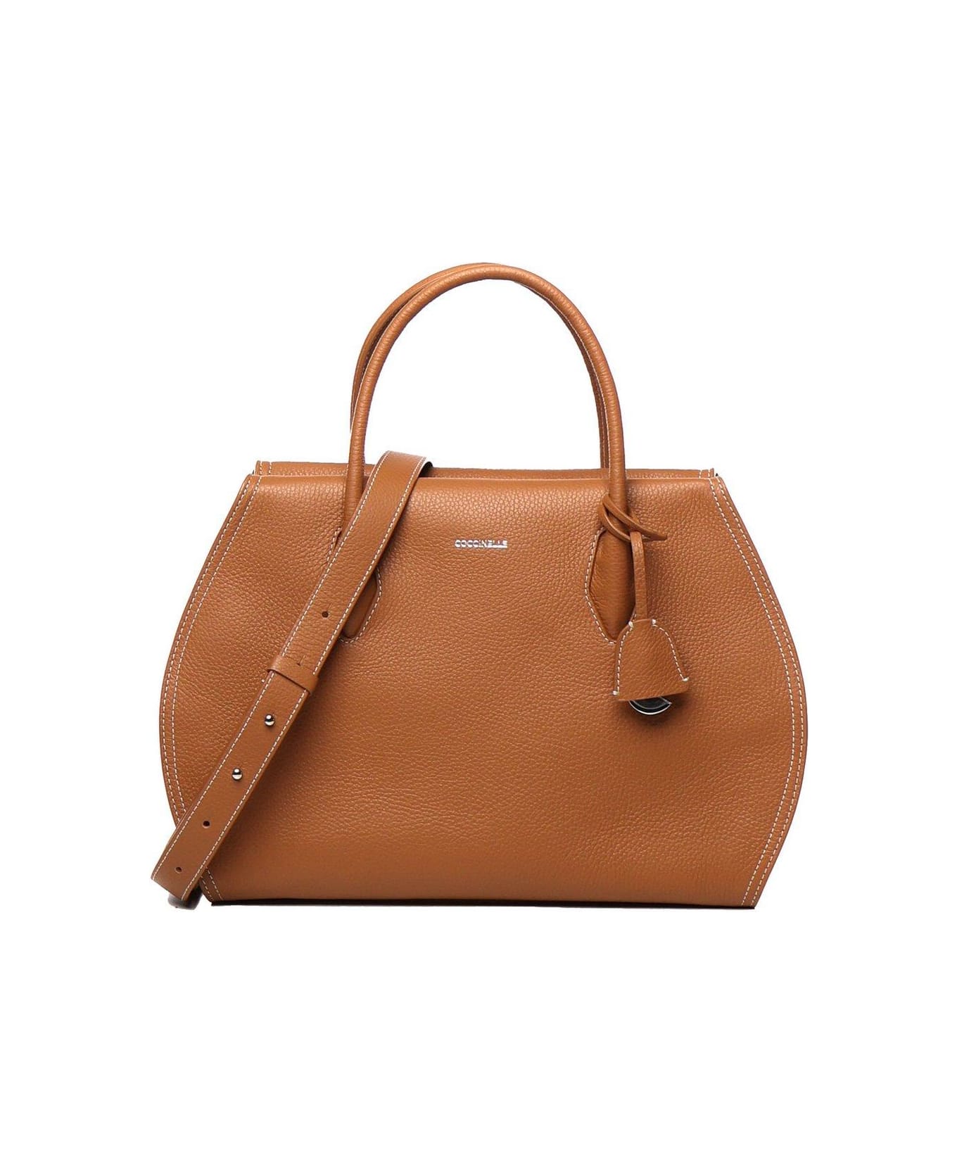 Coccinelle Lord Logo Printed Large Tote Bag - Leather