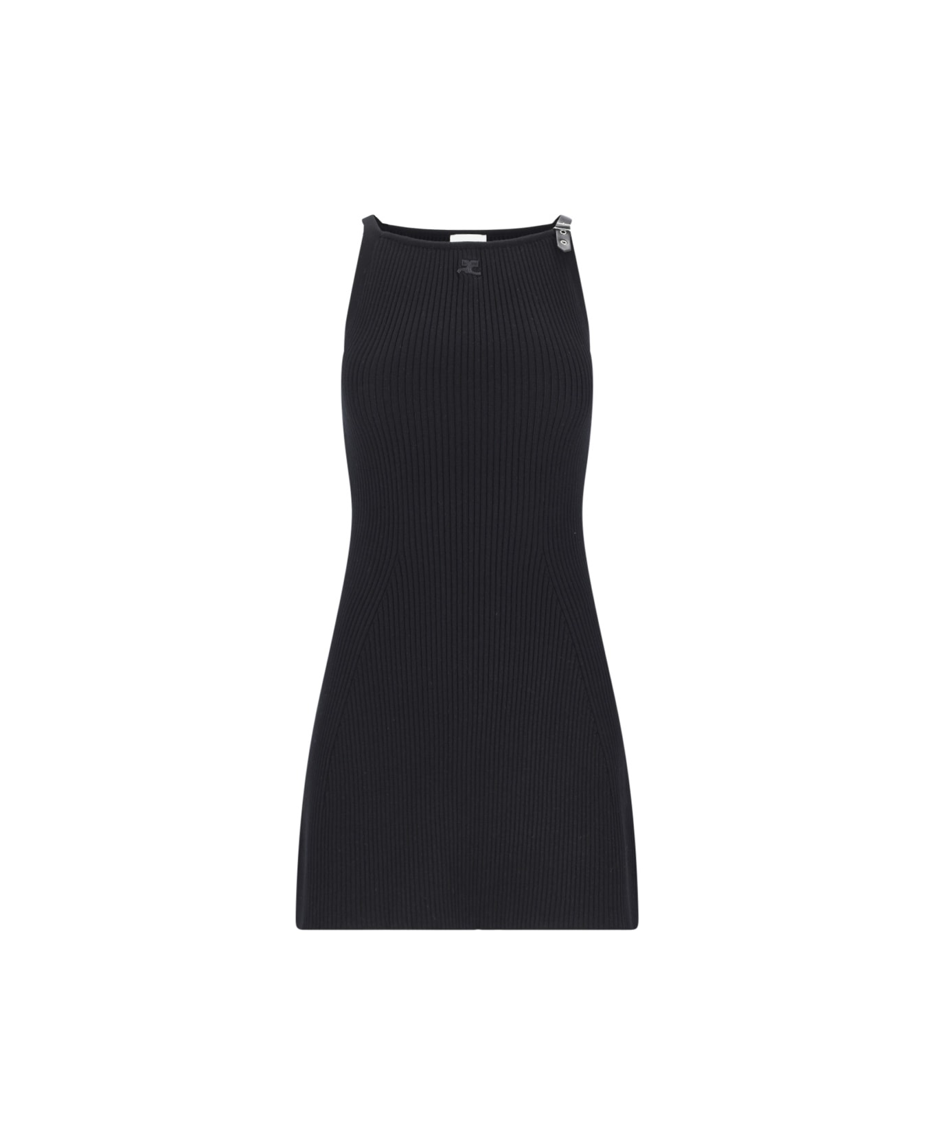 Courrèges Ribbed Mini Dress - Black   スカート