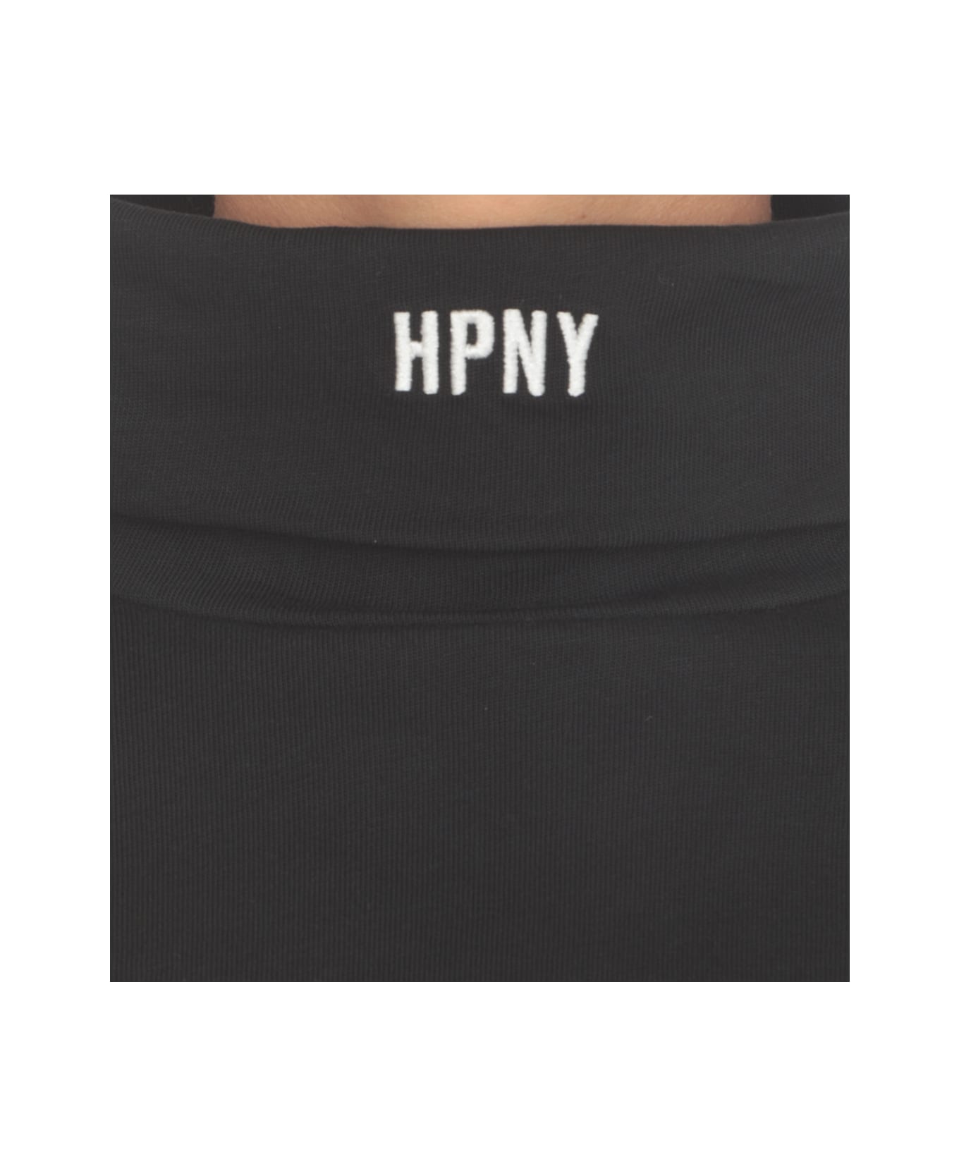 HERON PRESTON Rollneck Crop T-shirt - Black