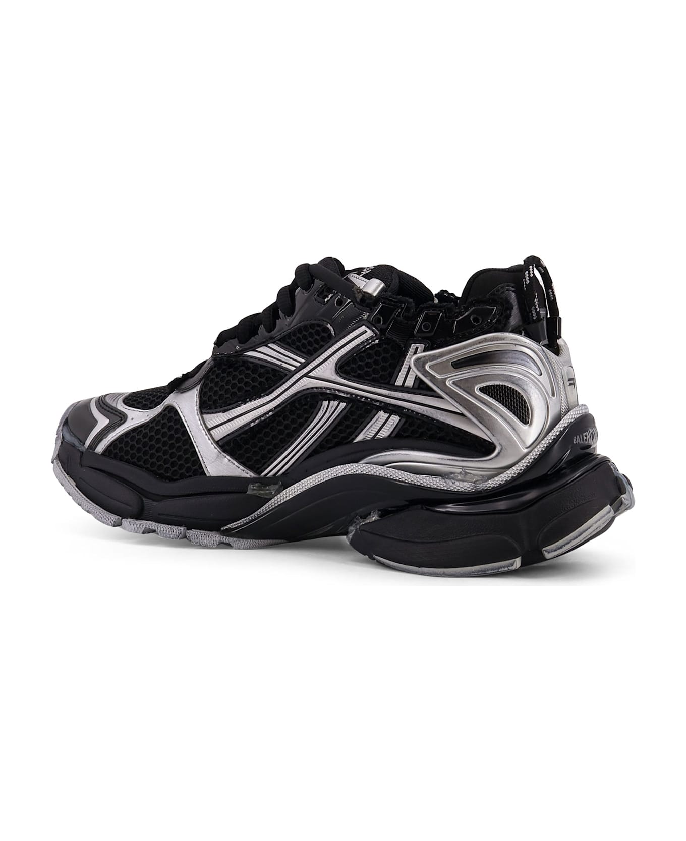 Balenciaga Runner Mesh Low-top Sneakers - BLACK / SILVER