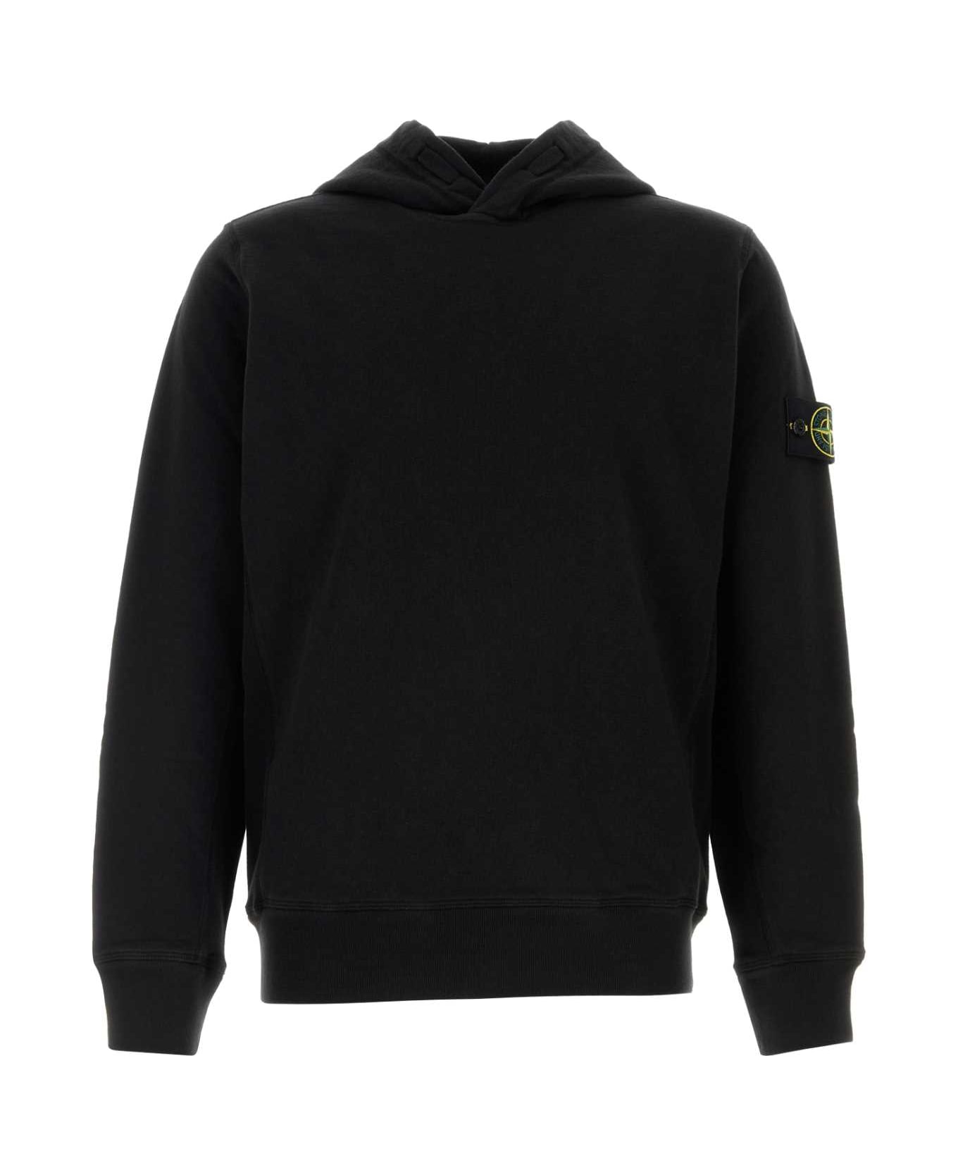 Black Cotton Sweatshirt - Thumbnail 2